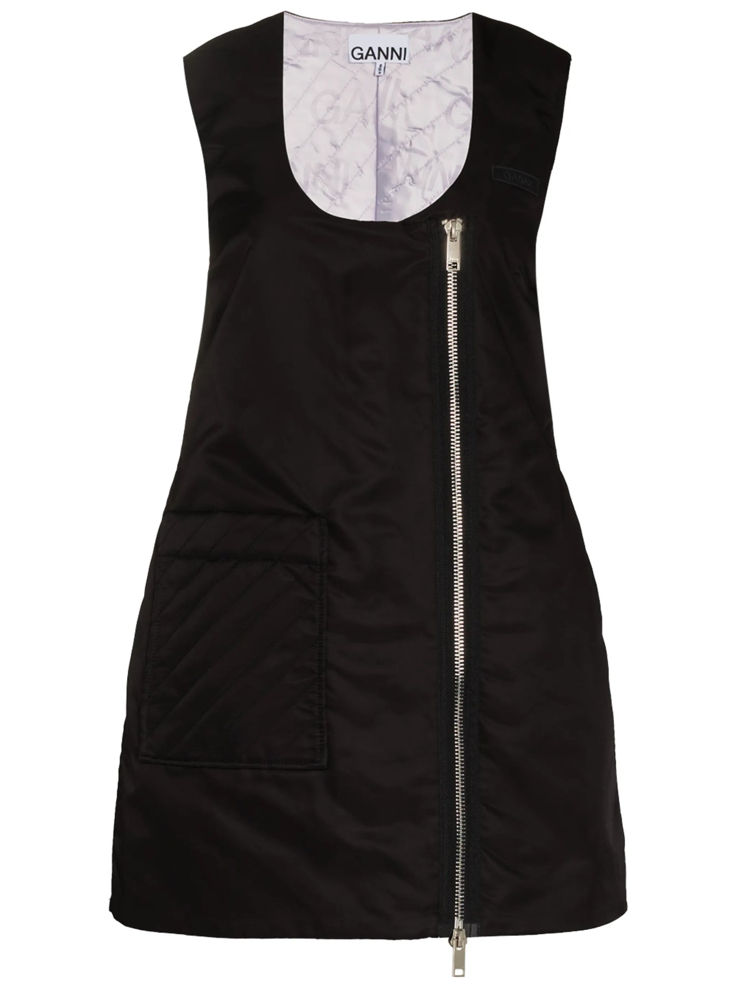 asymmetric-zip mini dress