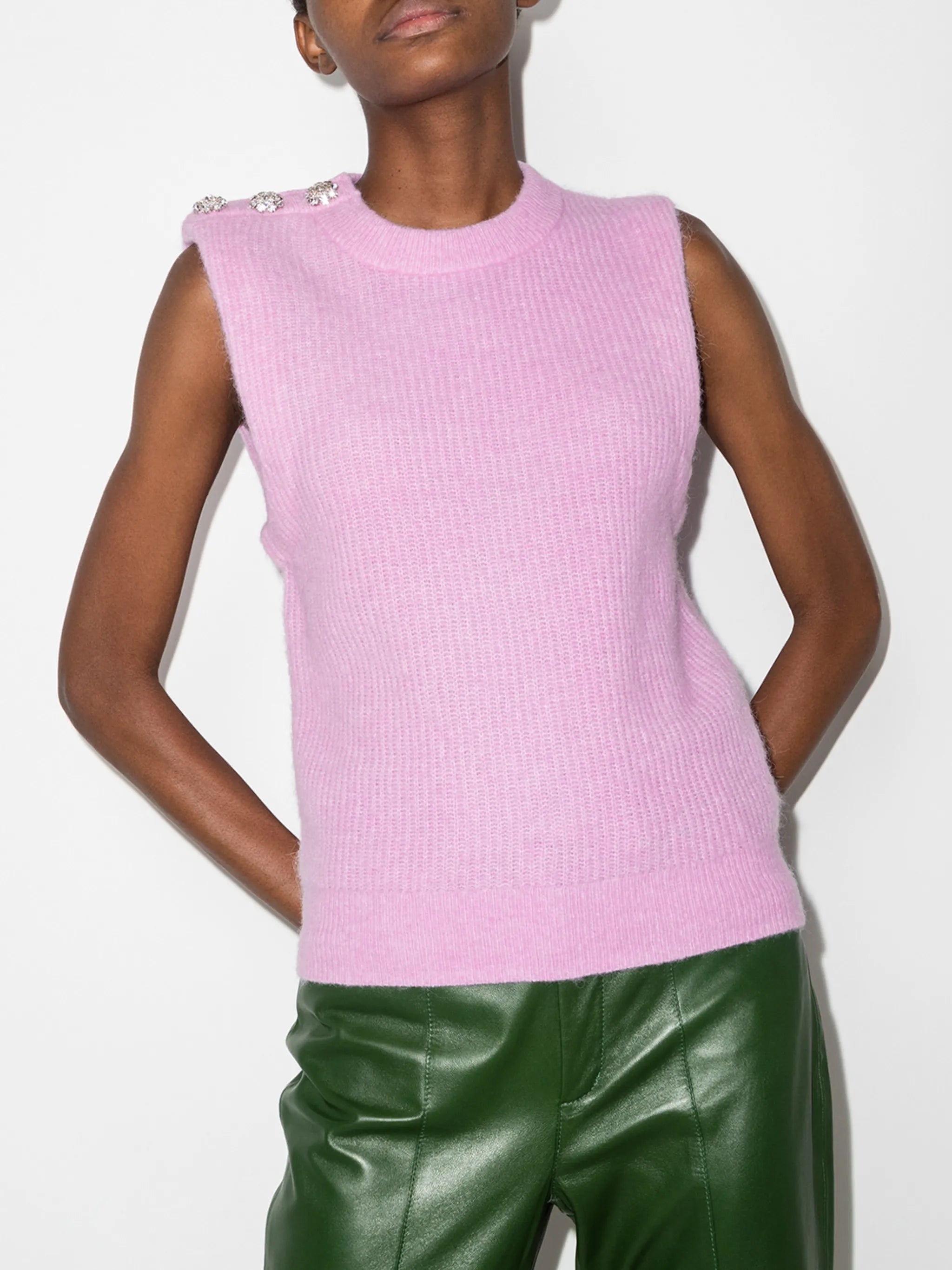 crystal-embellished buttons vest