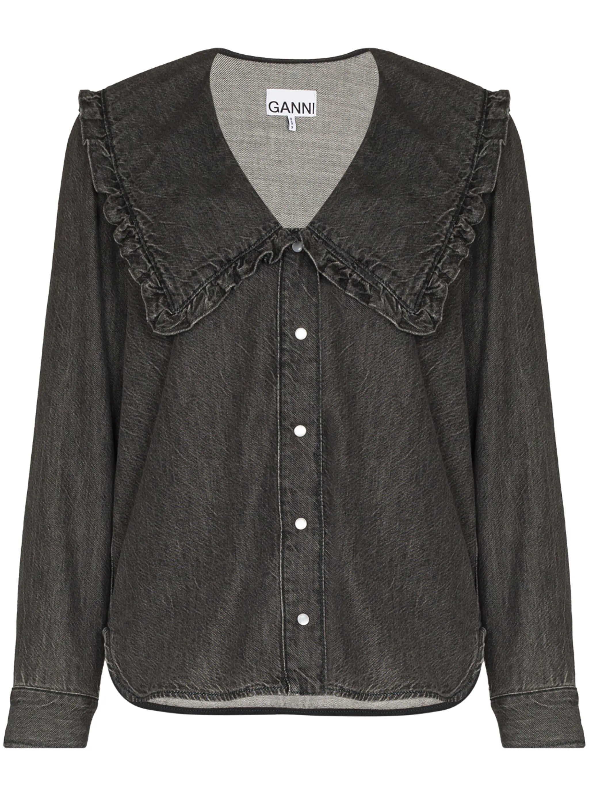 frilled Peter Pan collar blouse