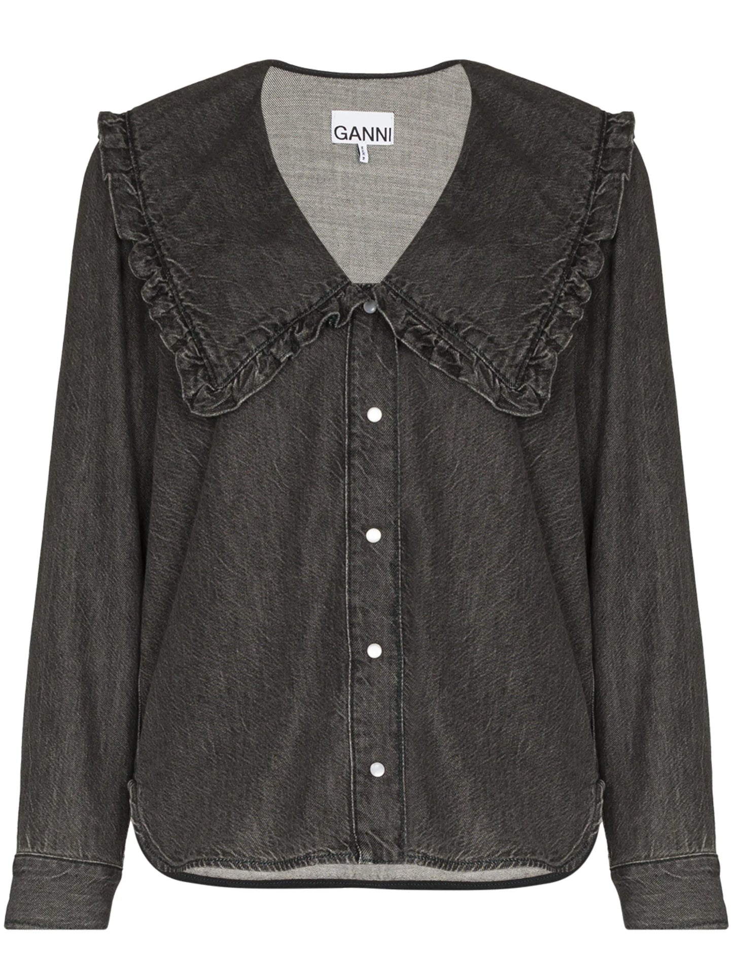frilled Peter Pan collar blouse