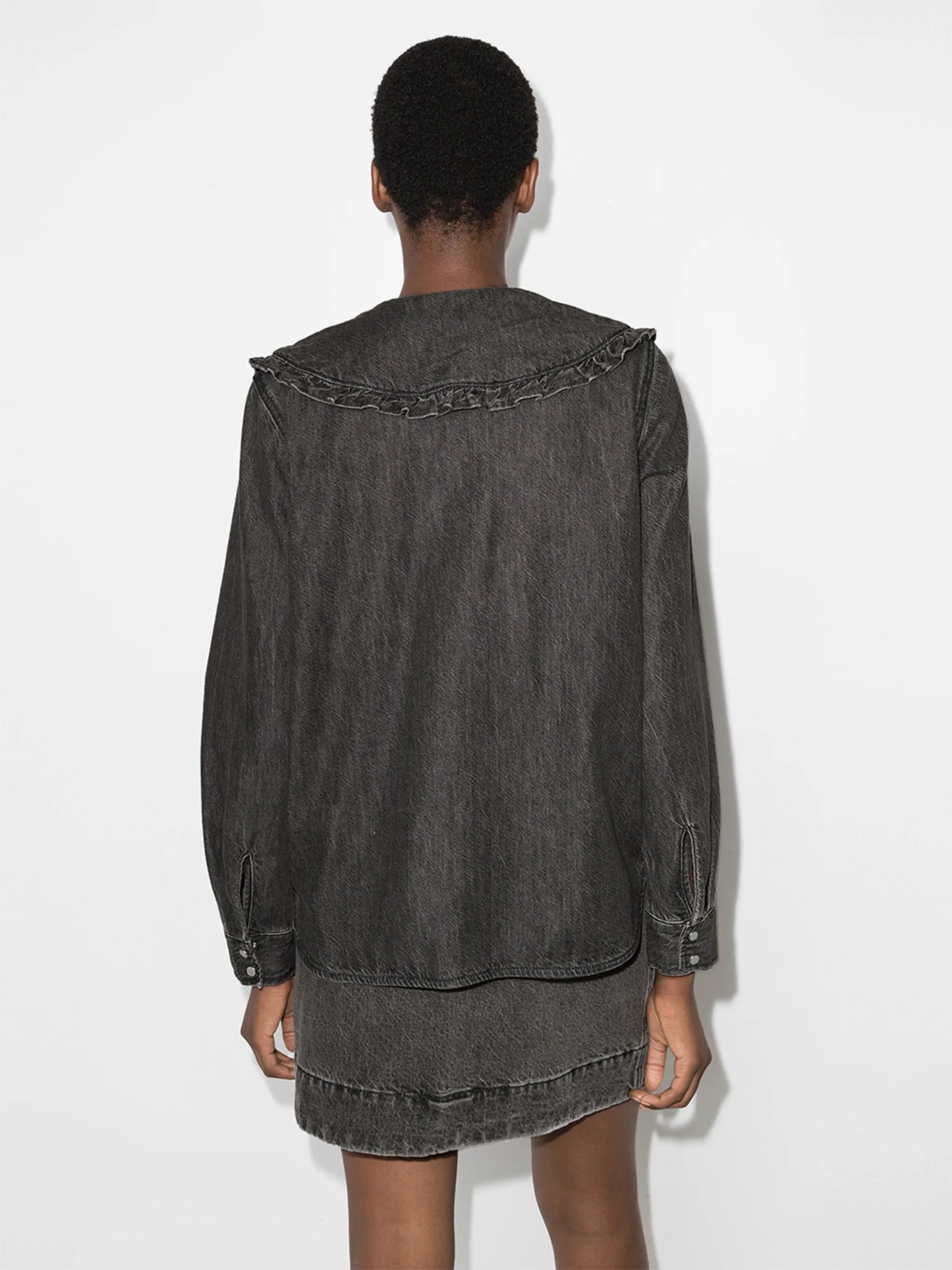 frilled Peter Pan collar blouse