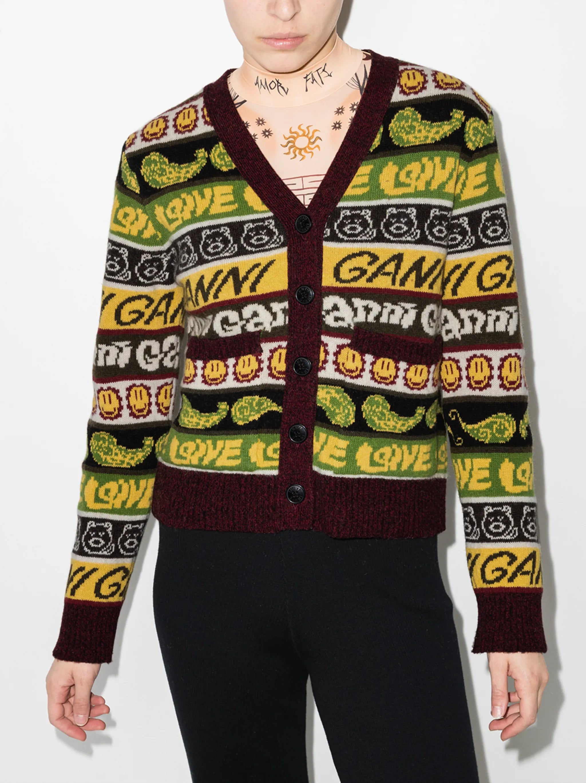smiley knitted cardigan