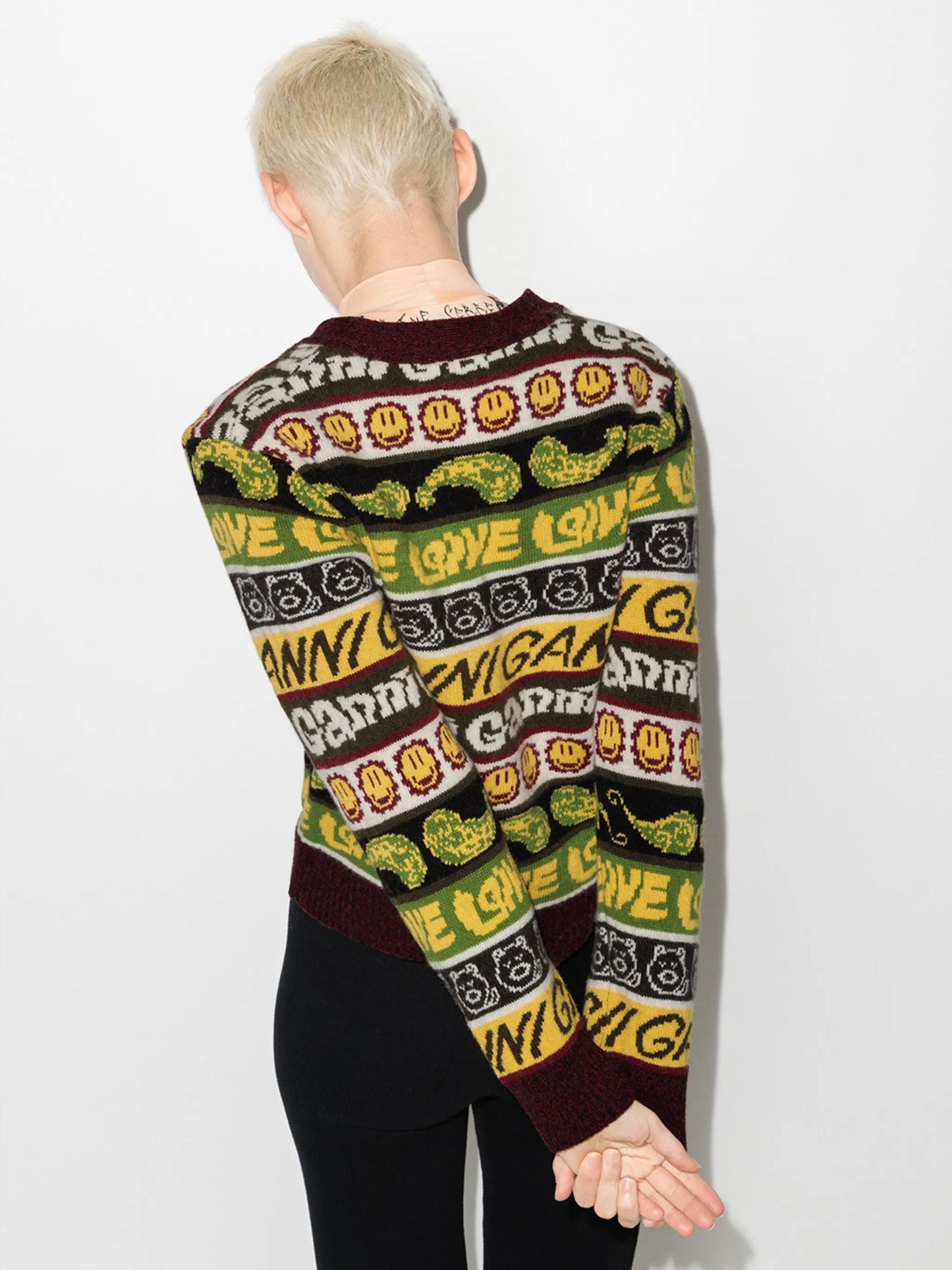 smiley knitted cardigan
