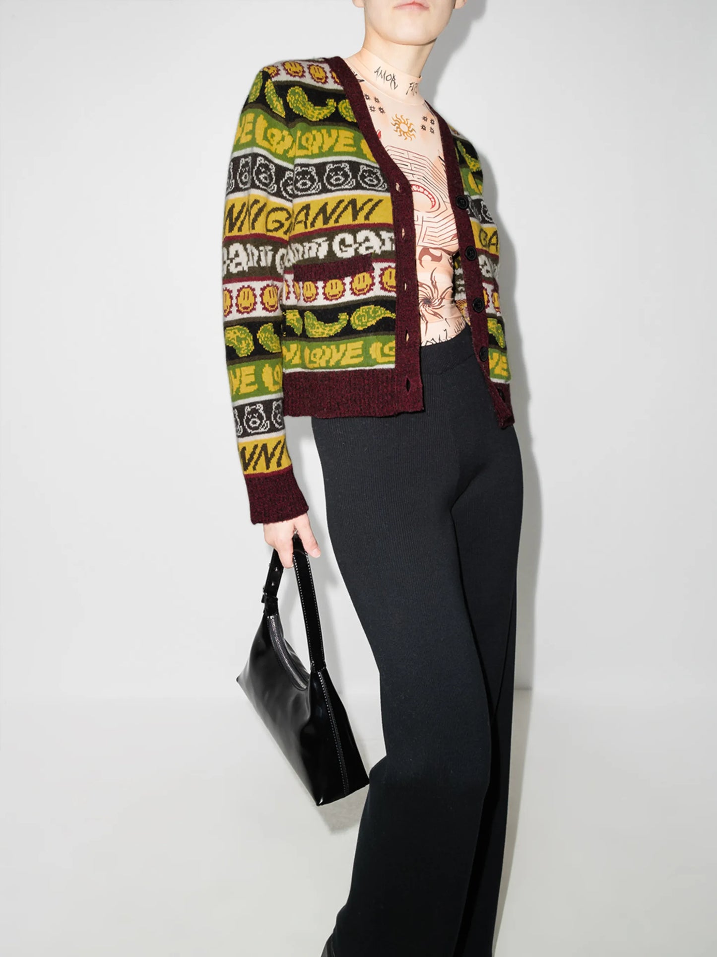 smiley knitted cardigan