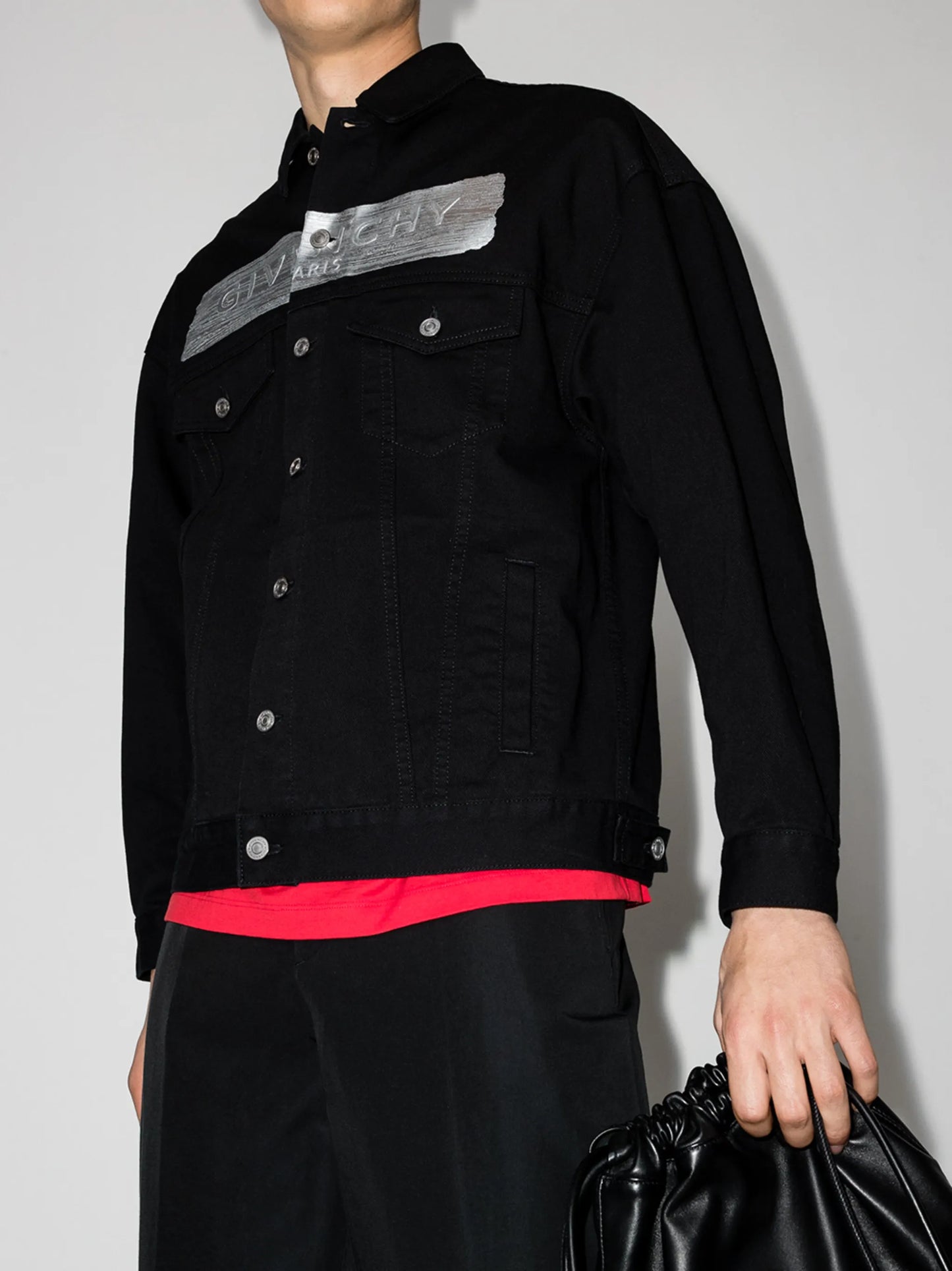 logo-print denim jacket
