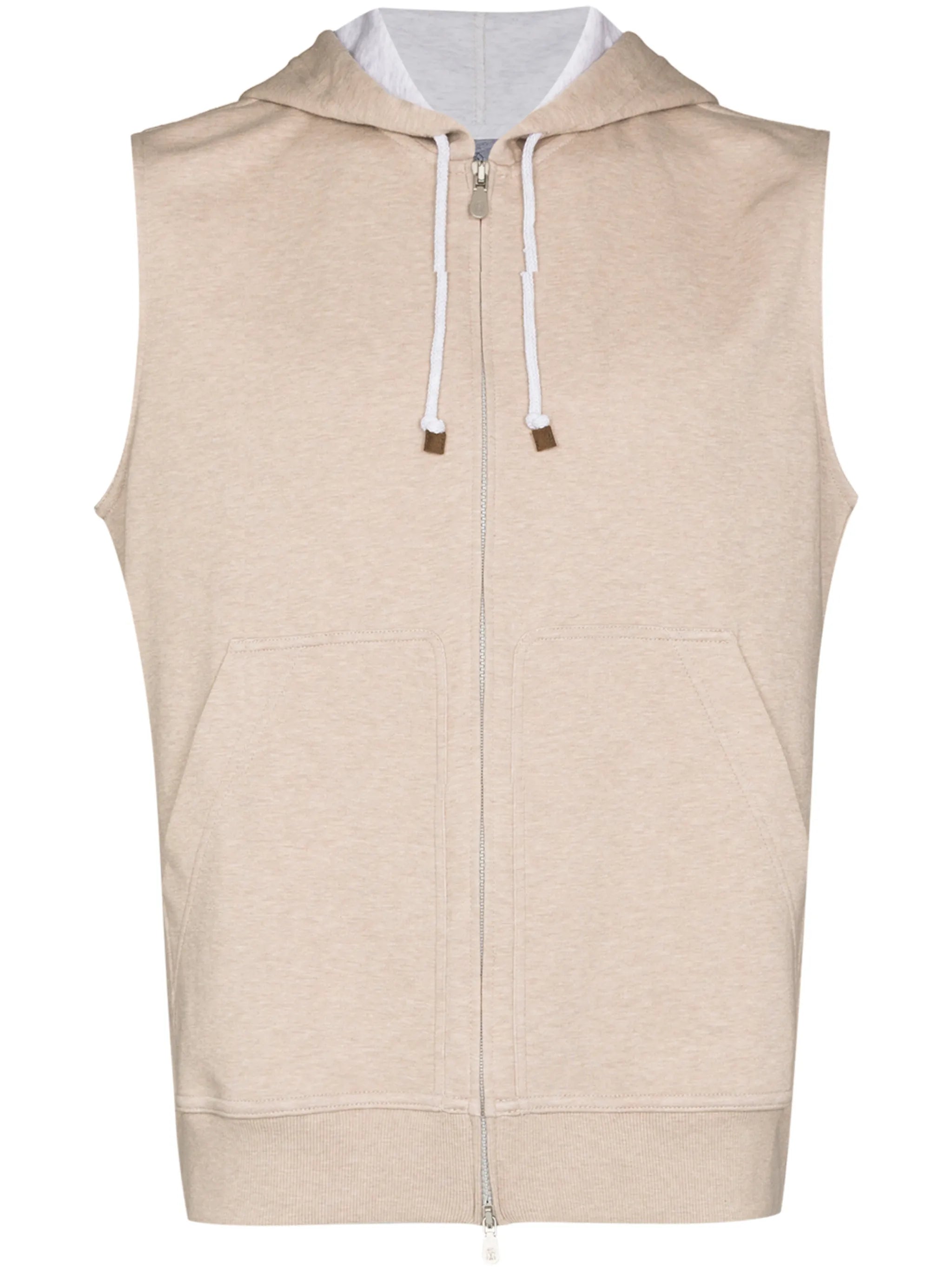 sleeveless zip-up hoodie