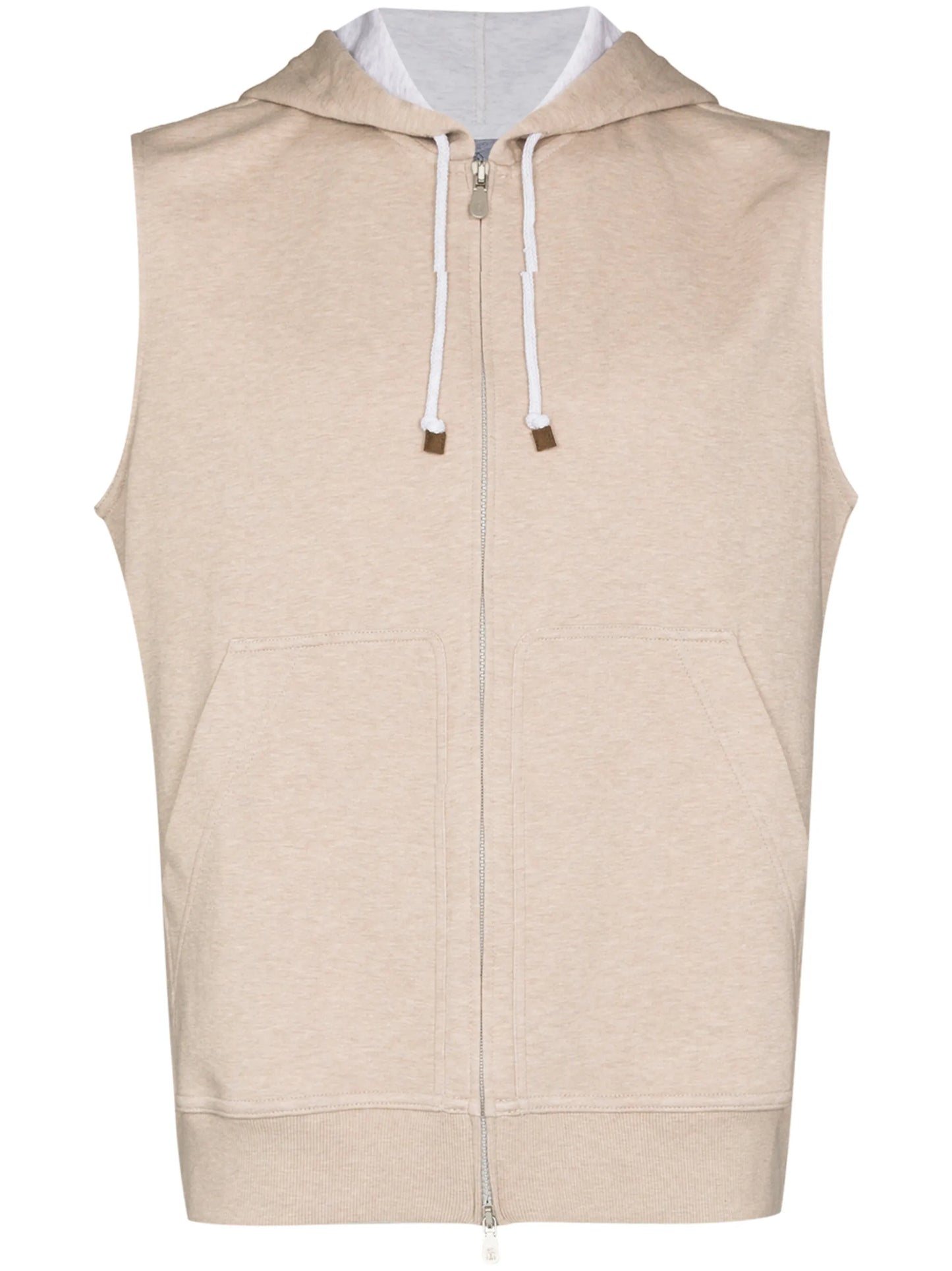 sleeveless zip-up hoodie