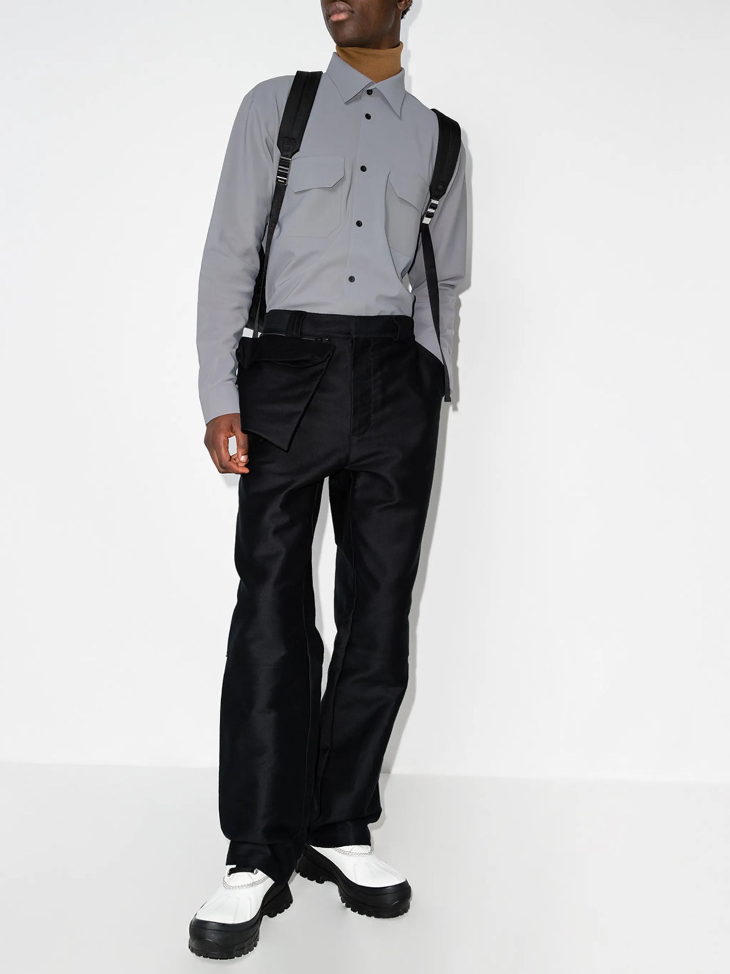 Operator oversized-pocket trousers