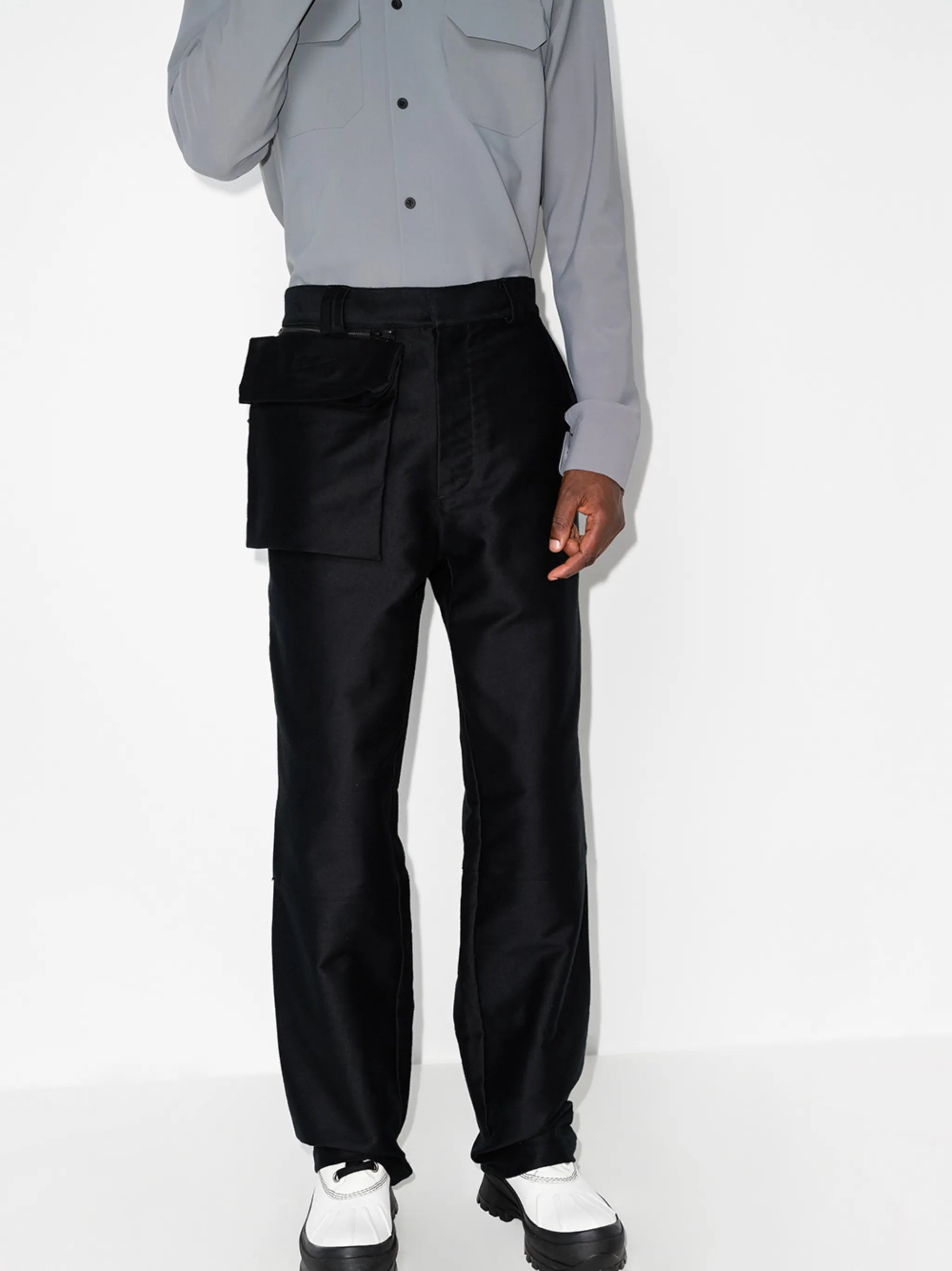 Operator oversized-pocket trousers