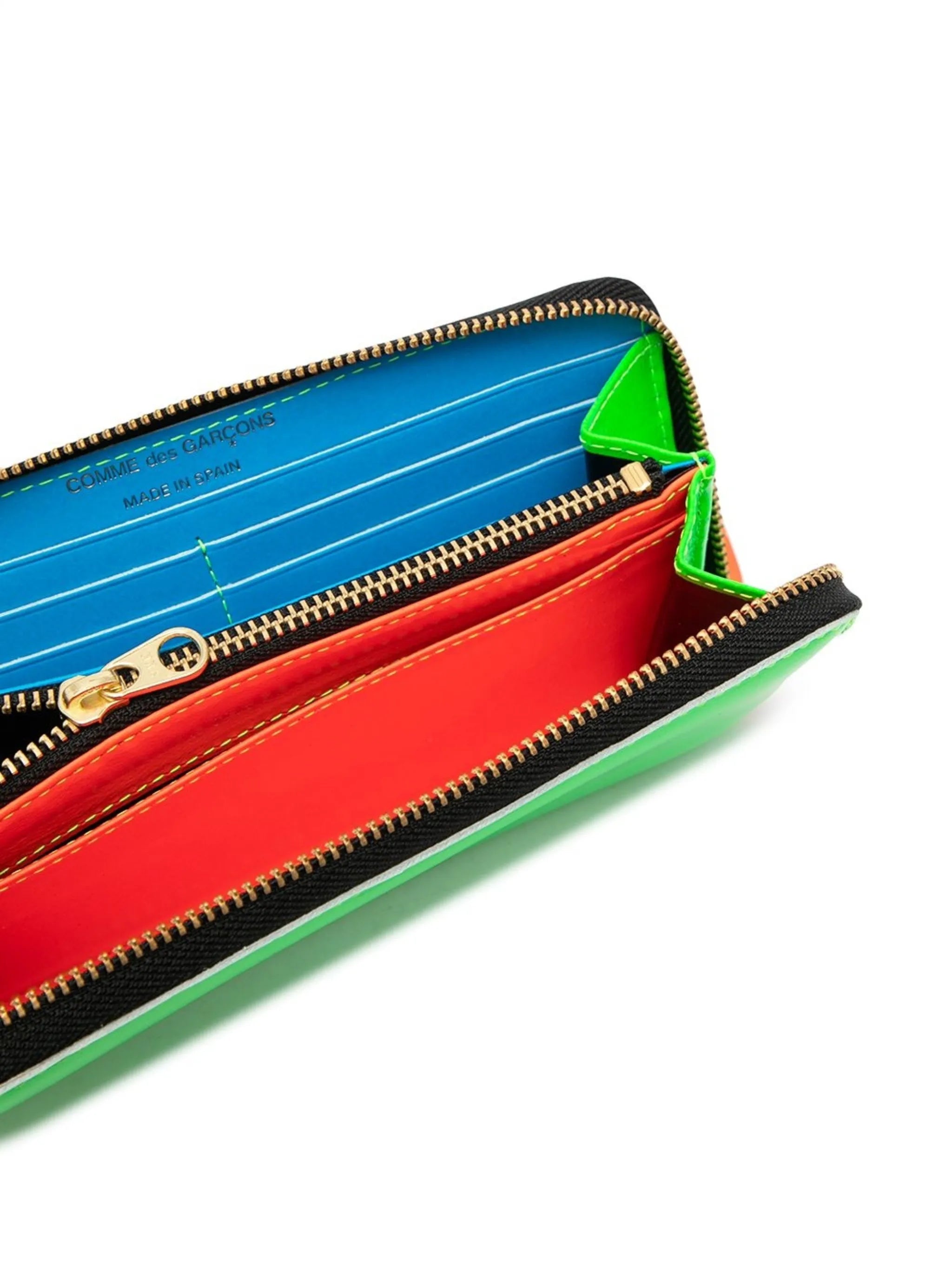 Super Fluo zip-around leather wallet