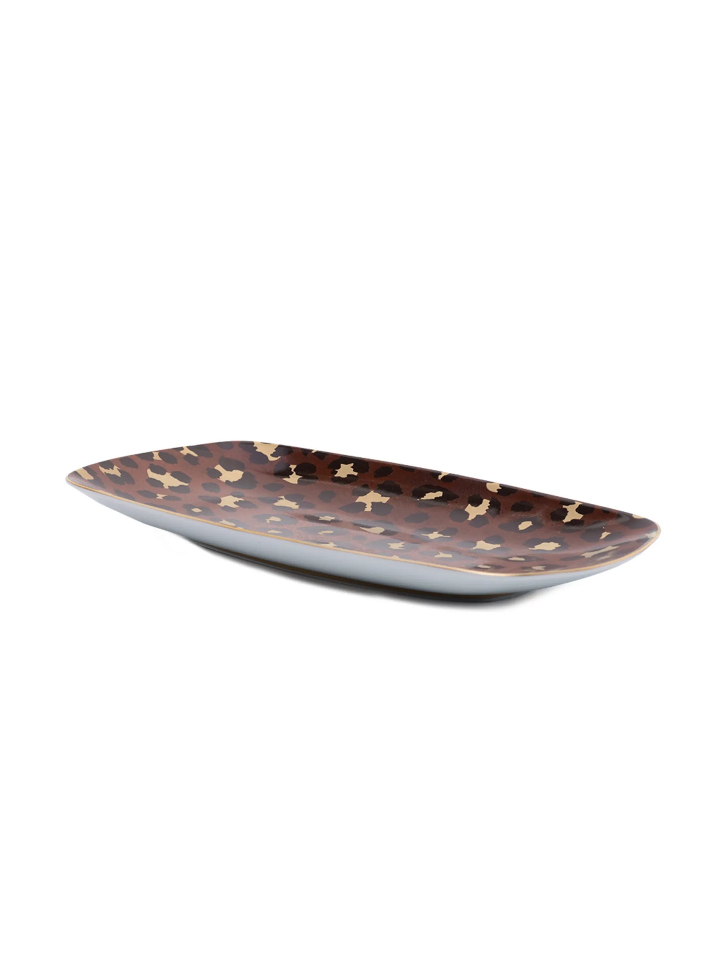 leopard-pattern rectangle plate