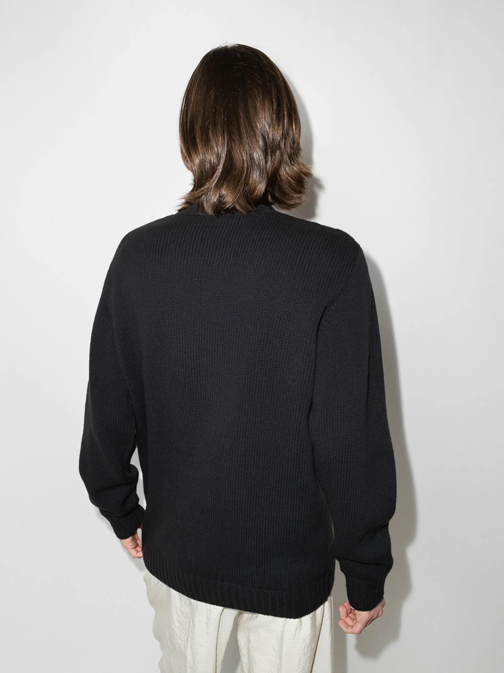 sculpture-print intarsia jumper