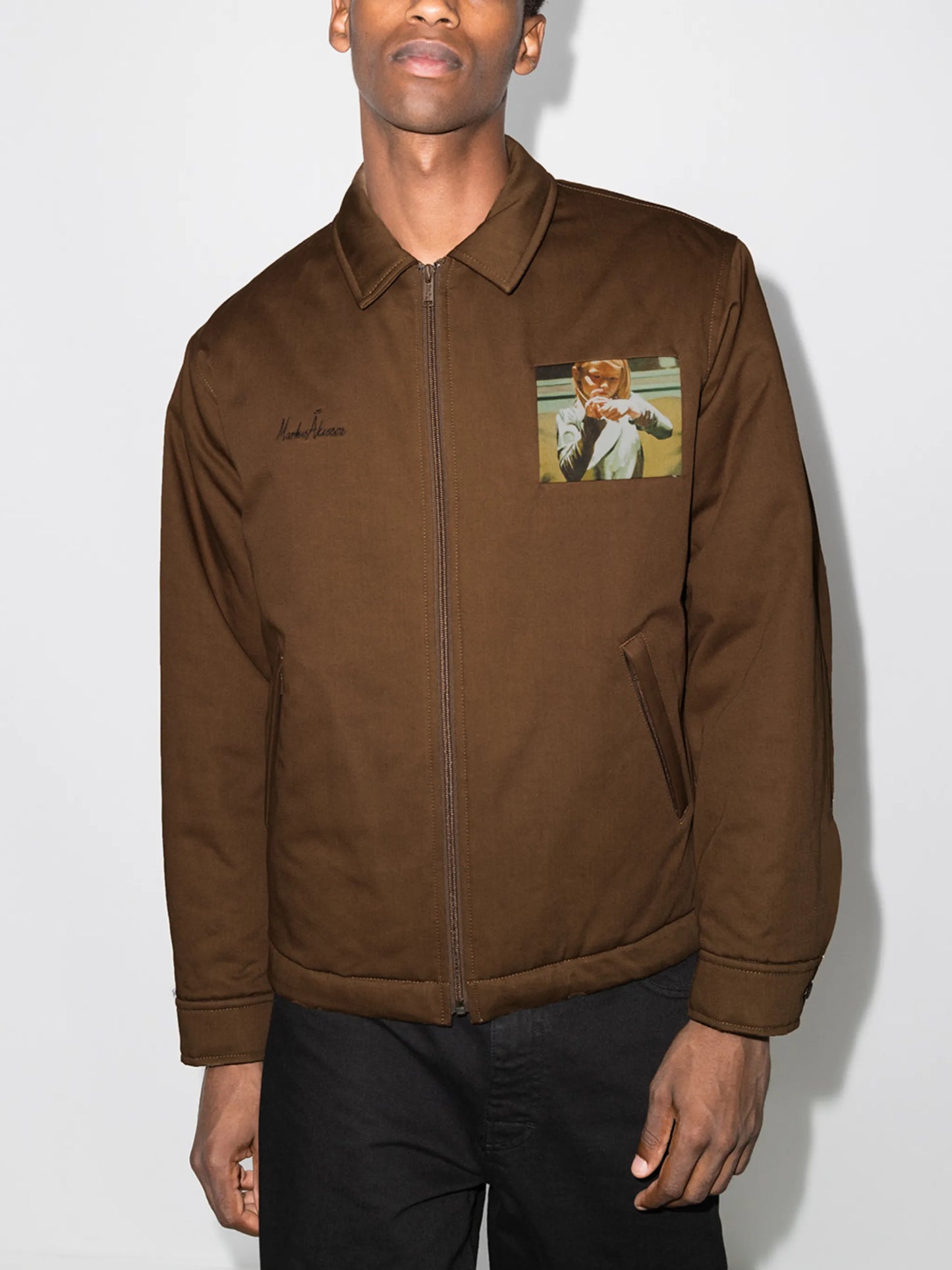 x Markus Akesson painterly-print shirt jacket