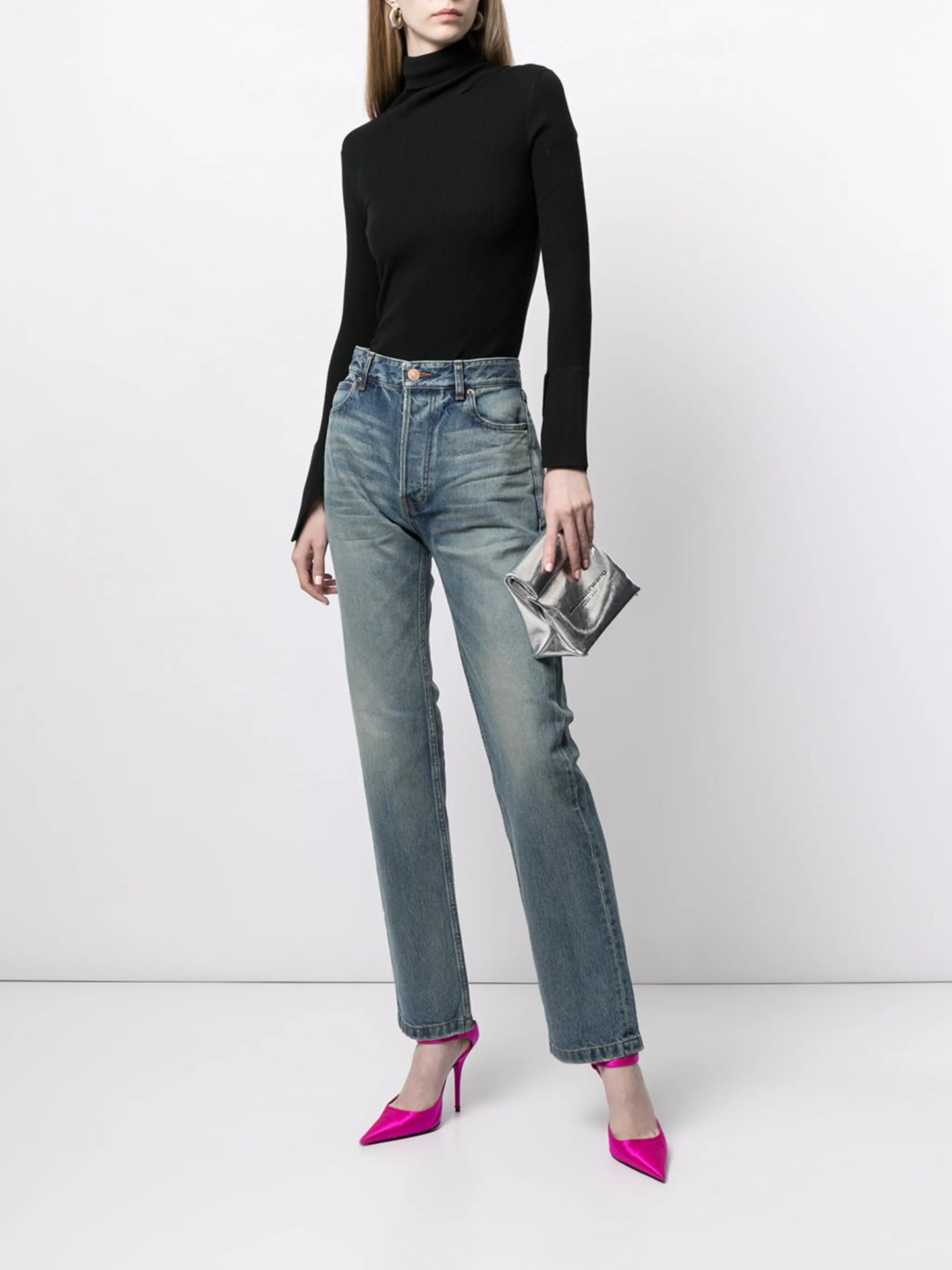 Normal straight-leg denim jeans