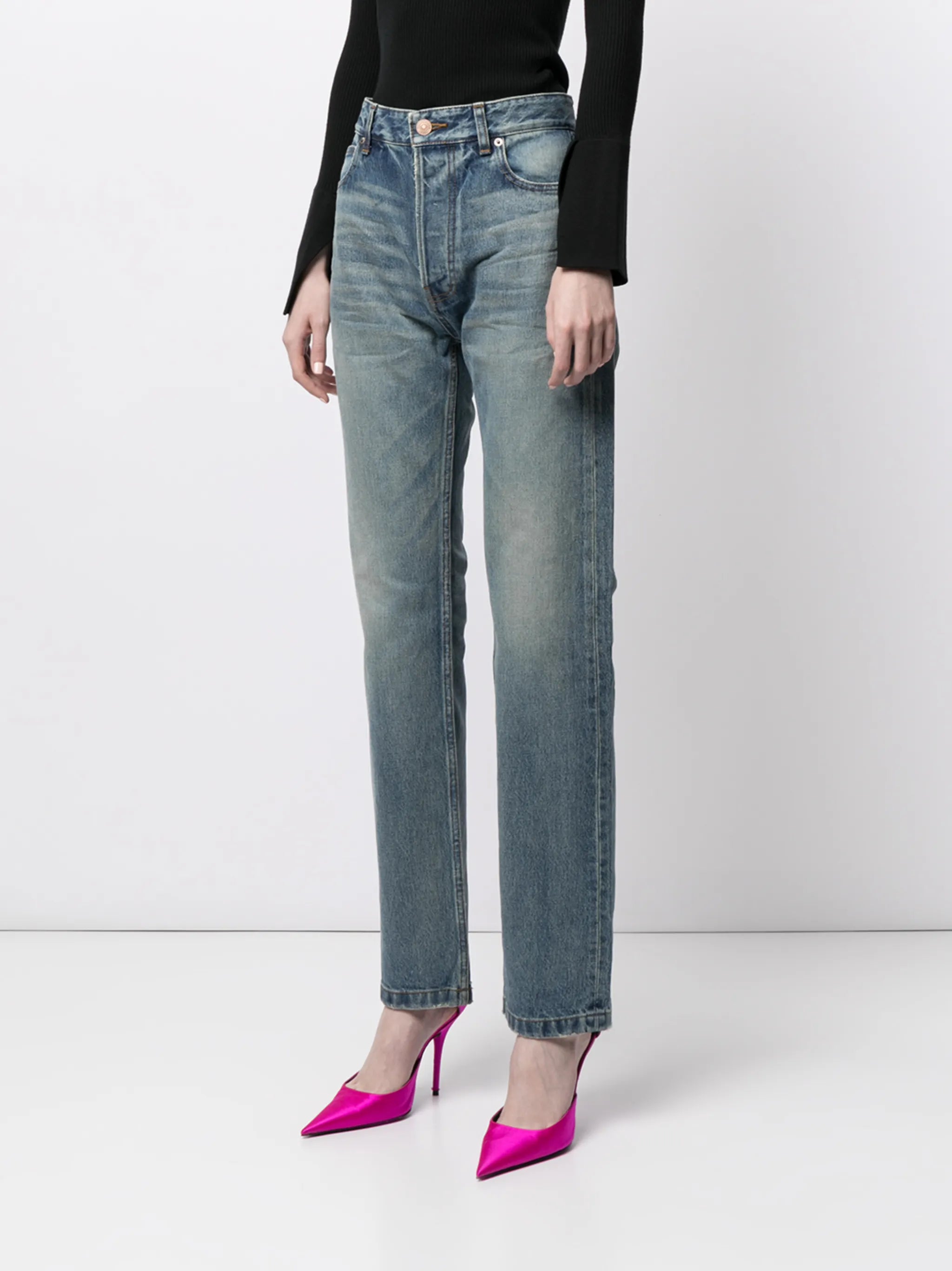 Normal straight-leg denim jeans