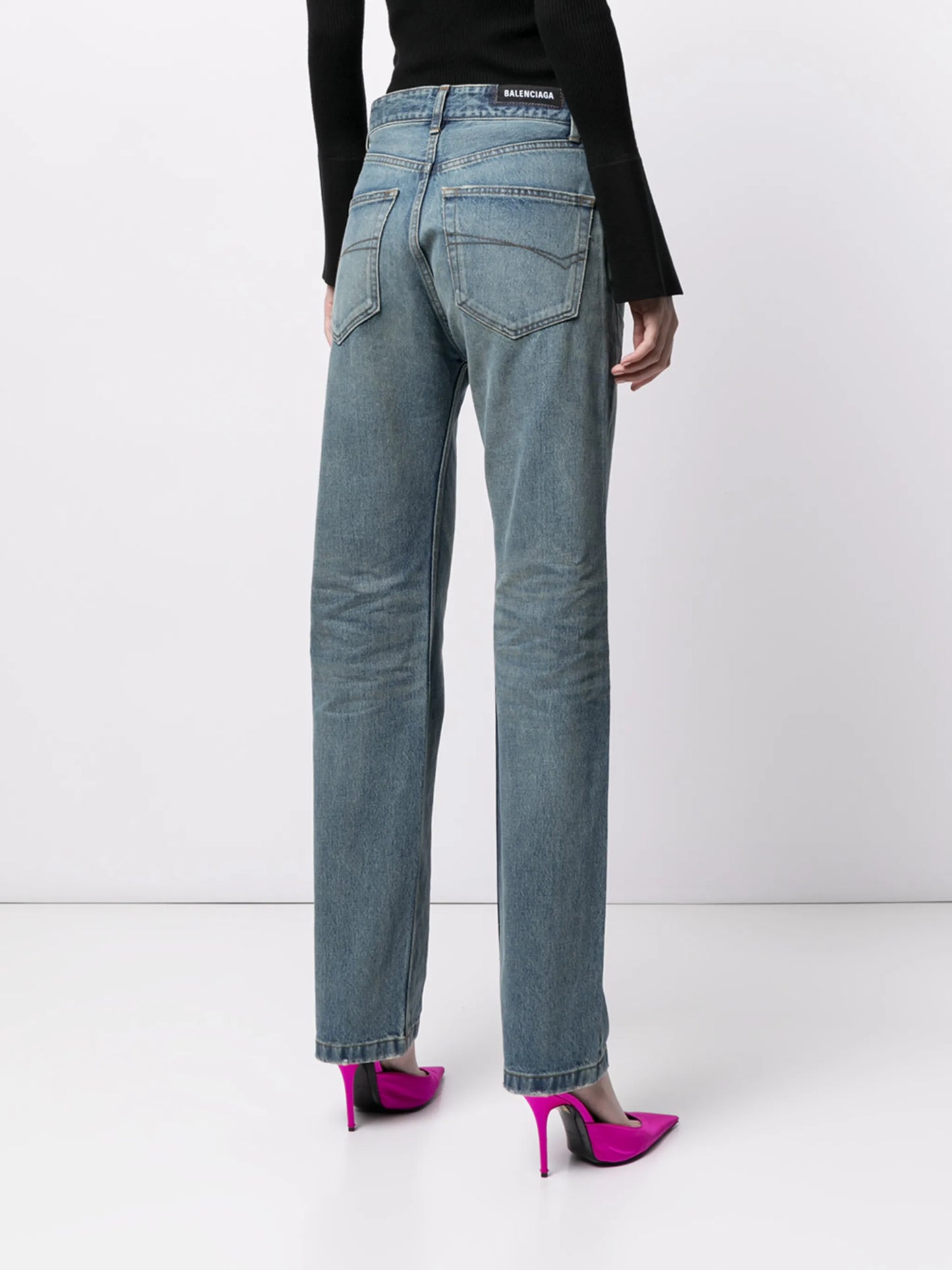 Normal straight-leg denim jeans