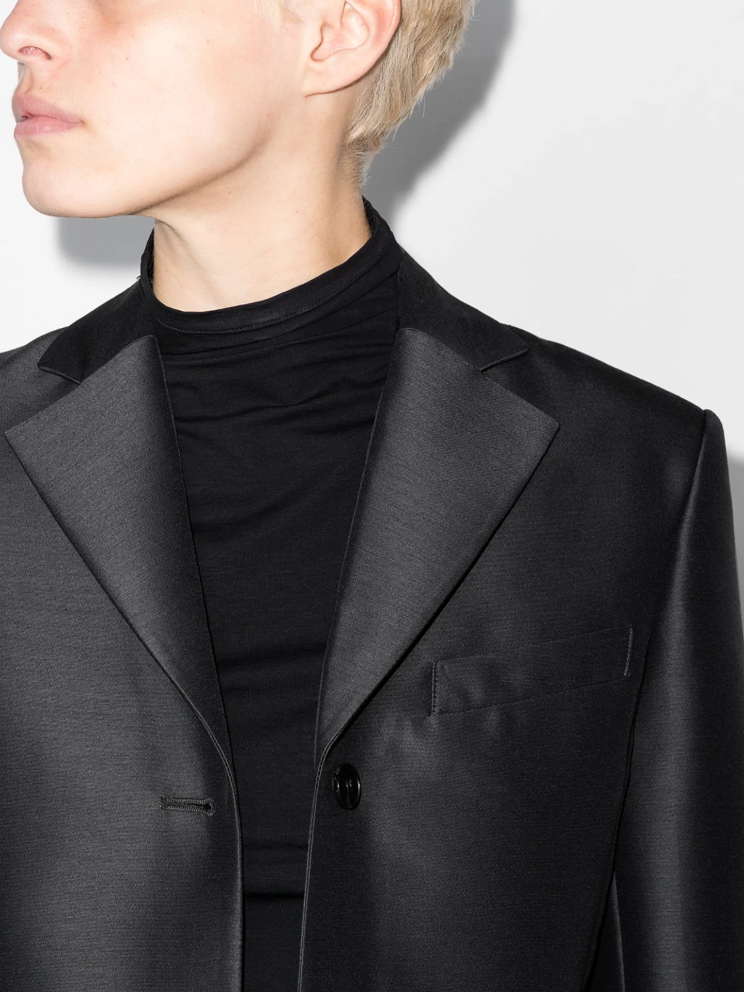 single-breasted wool-silk blazer