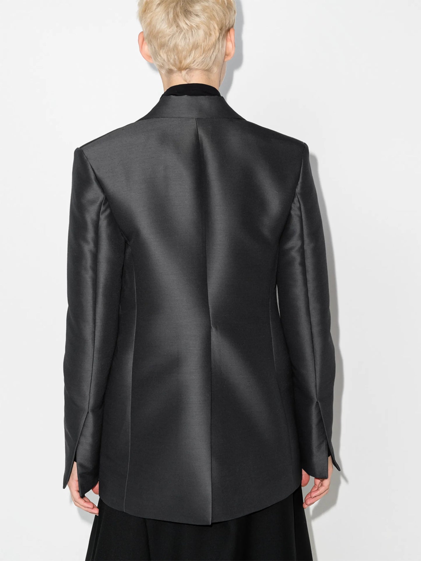 single-breasted wool-silk blazer