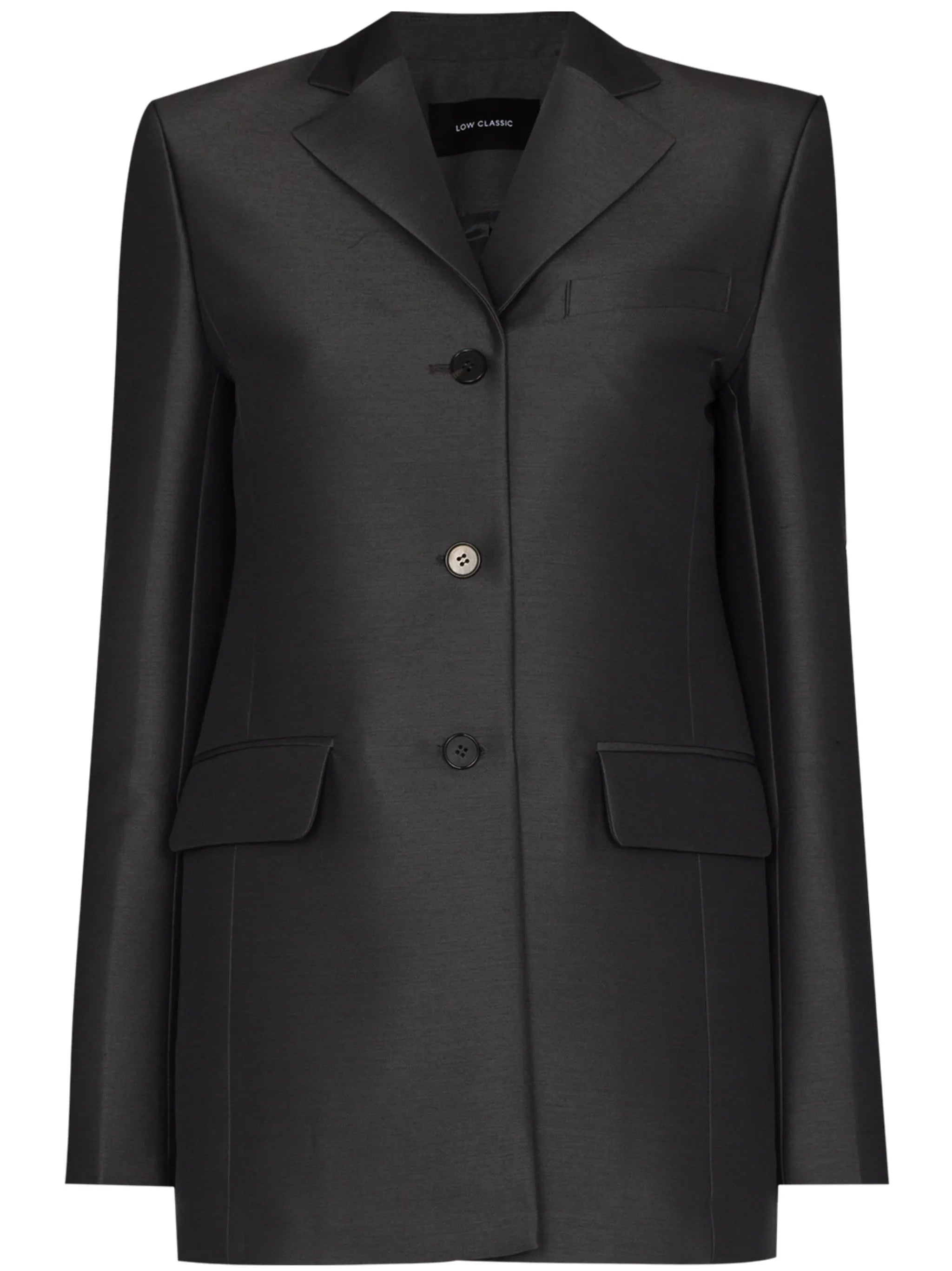 single-breasted wool-silk blazer