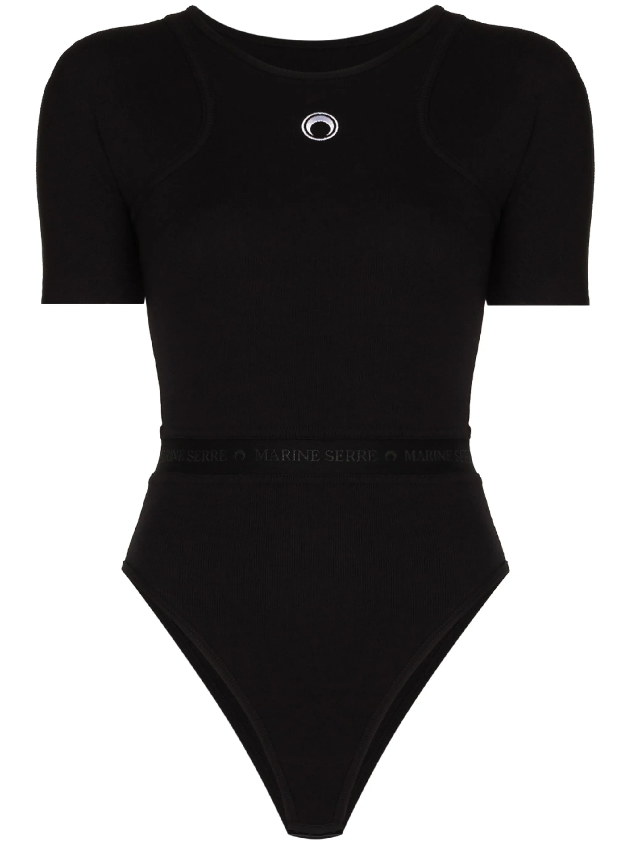 embroidered logo short-sleeve bodysuit