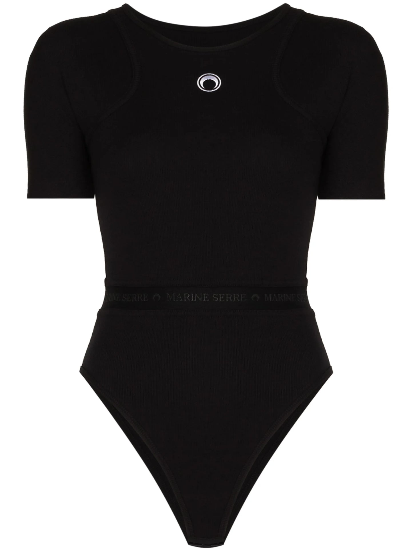 embroidered logo short-sleeve bodysuit