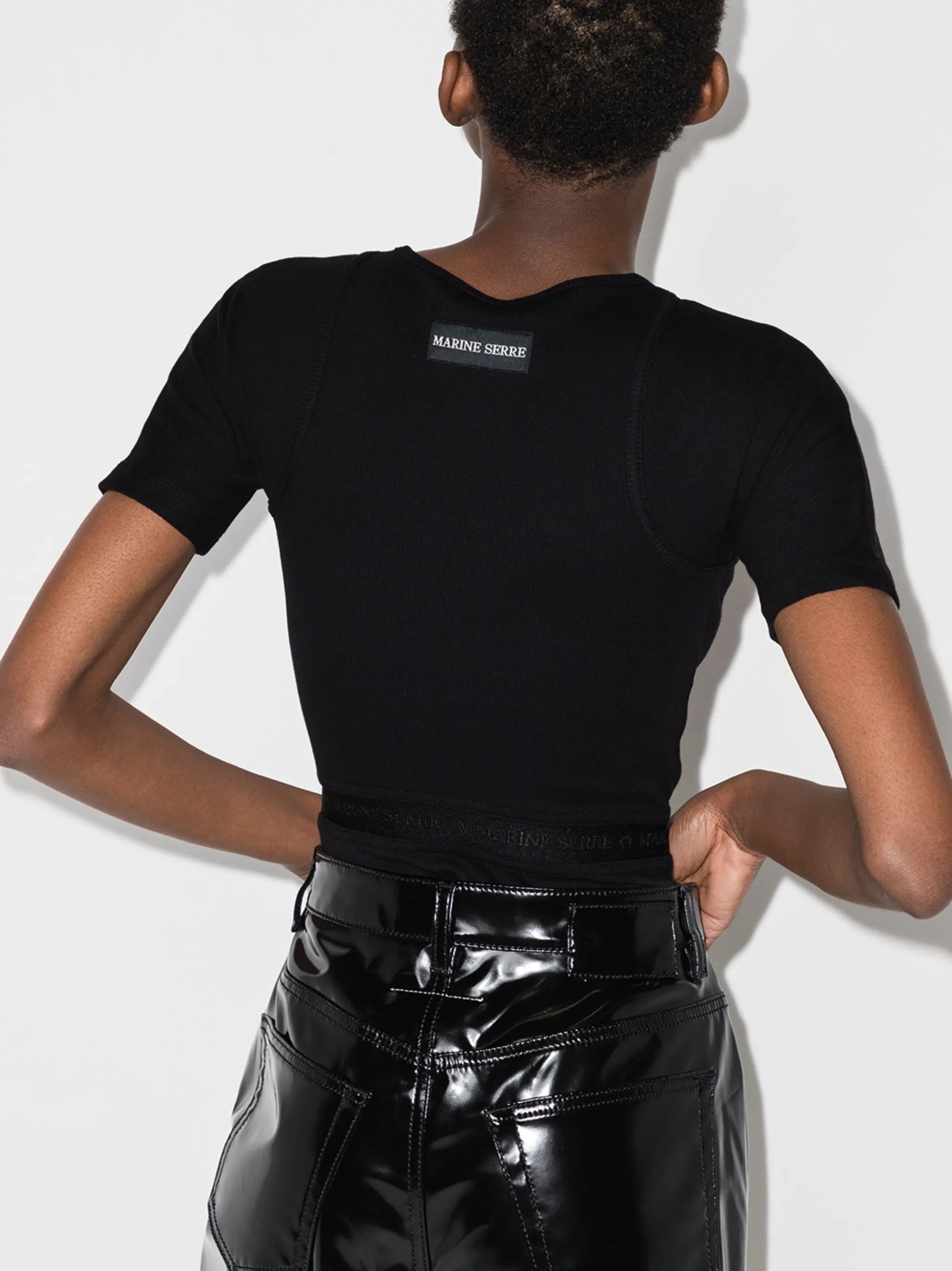 embroidered logo short-sleeve bodysuit