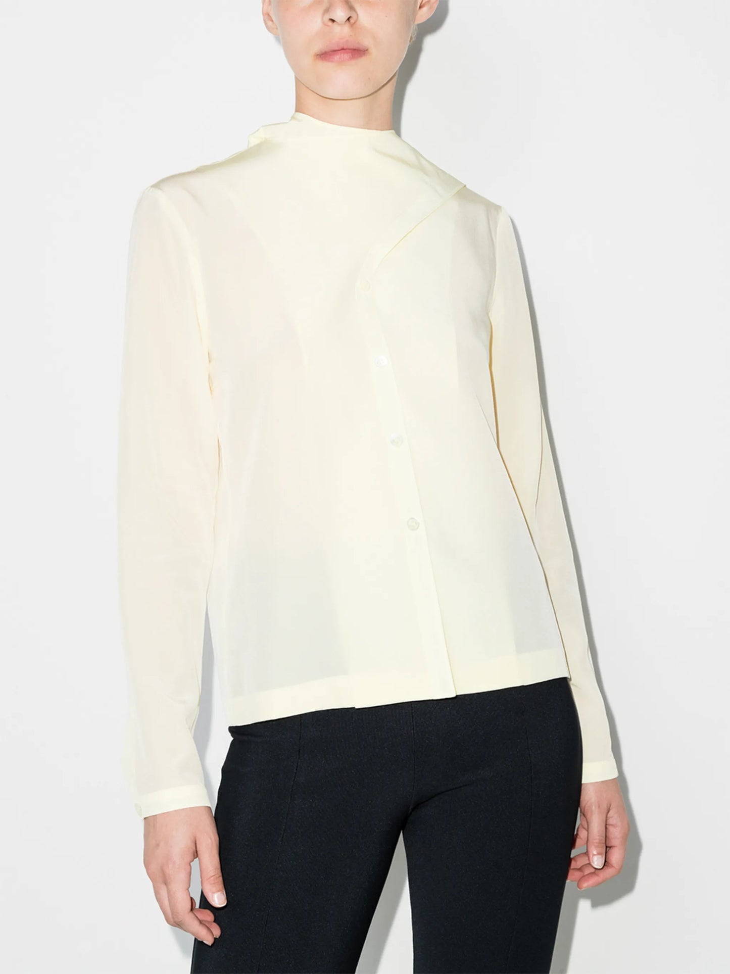 scarf-detail silk blouse