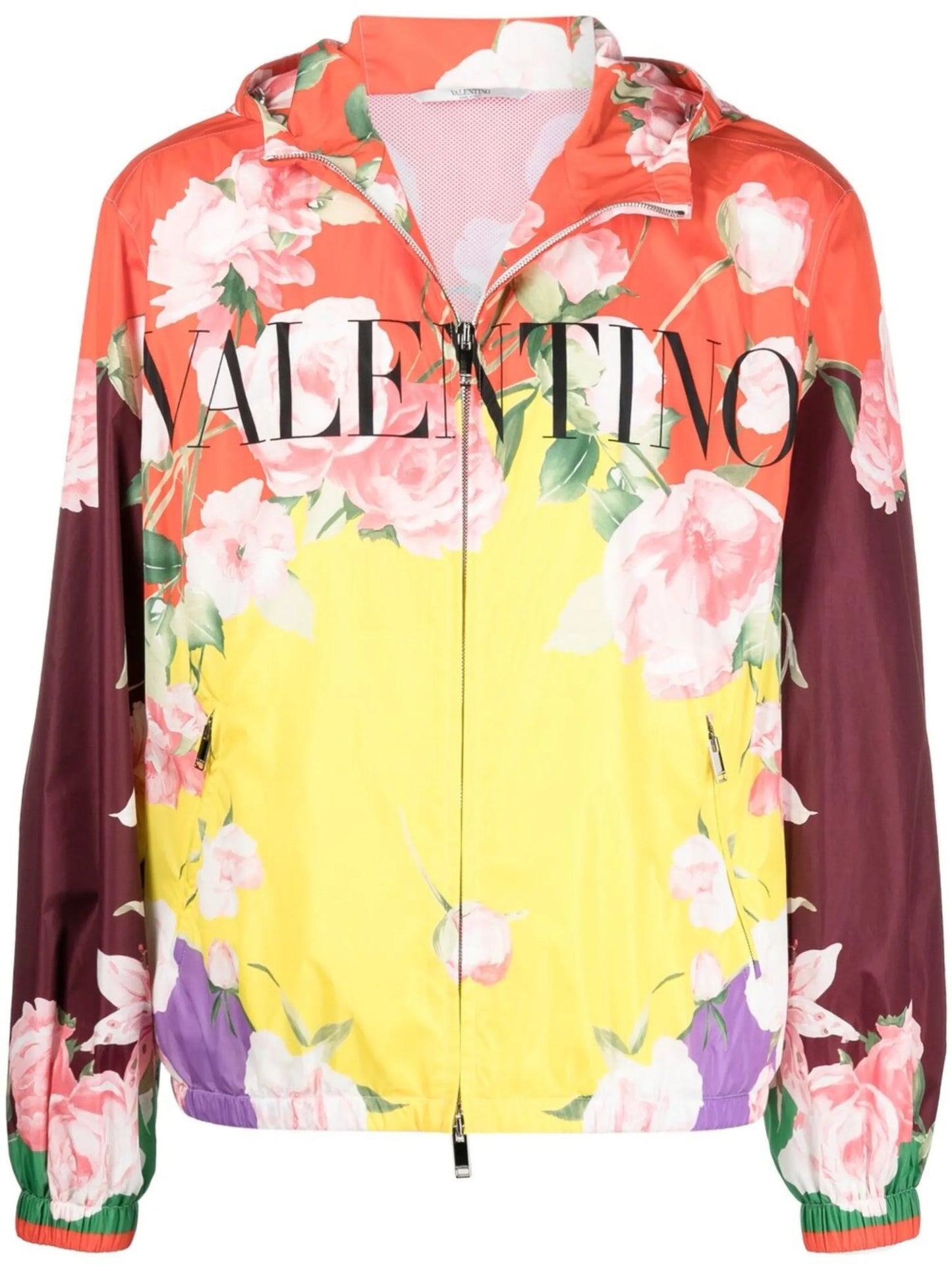 floral-print hooded jacket