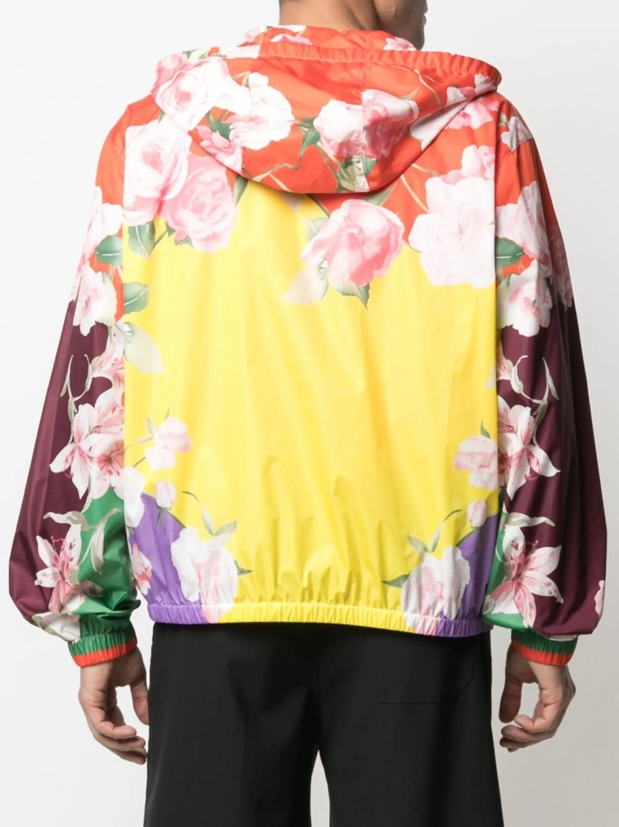 floral-print hooded jacket