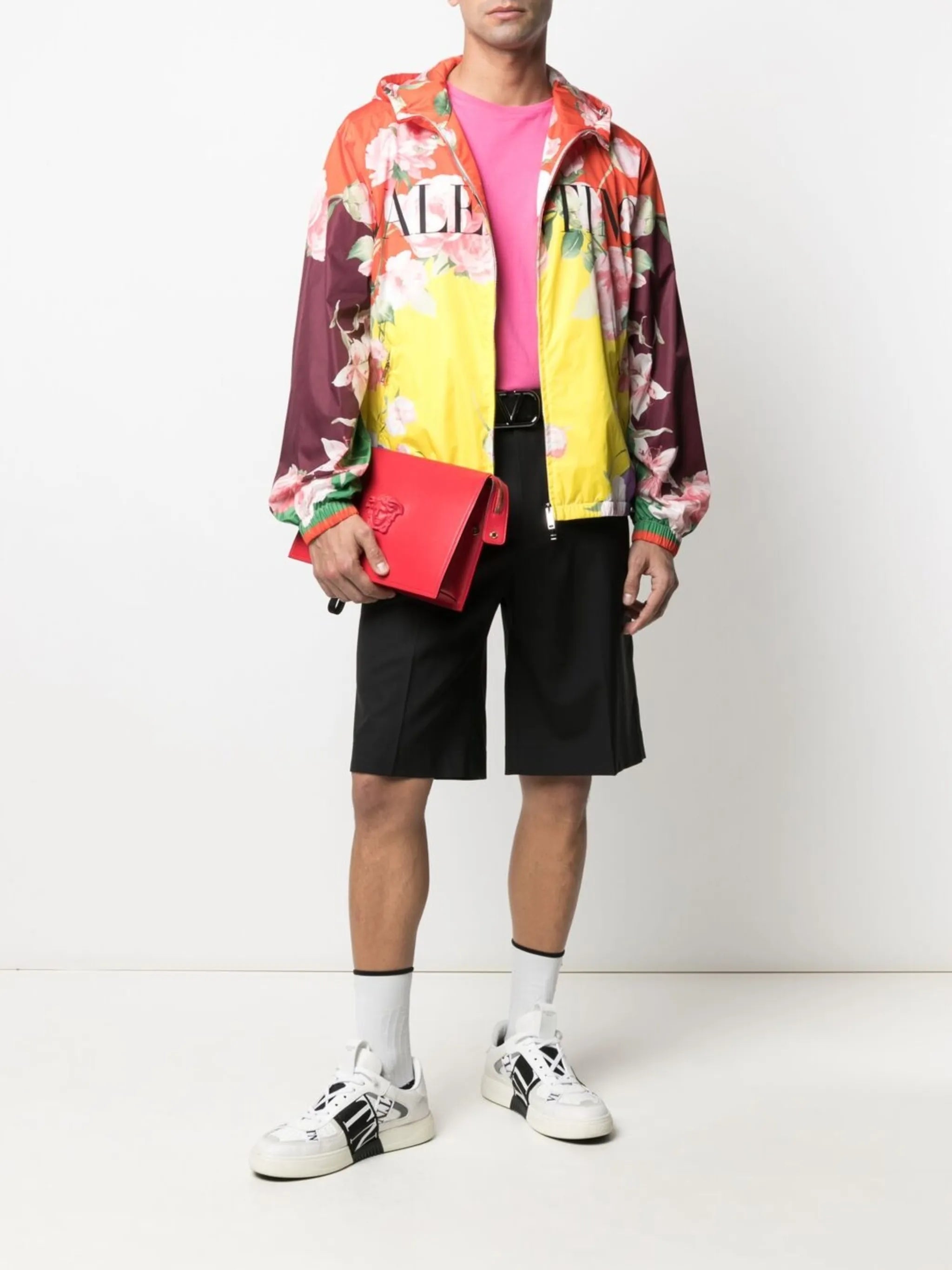 floral-print hooded jacket