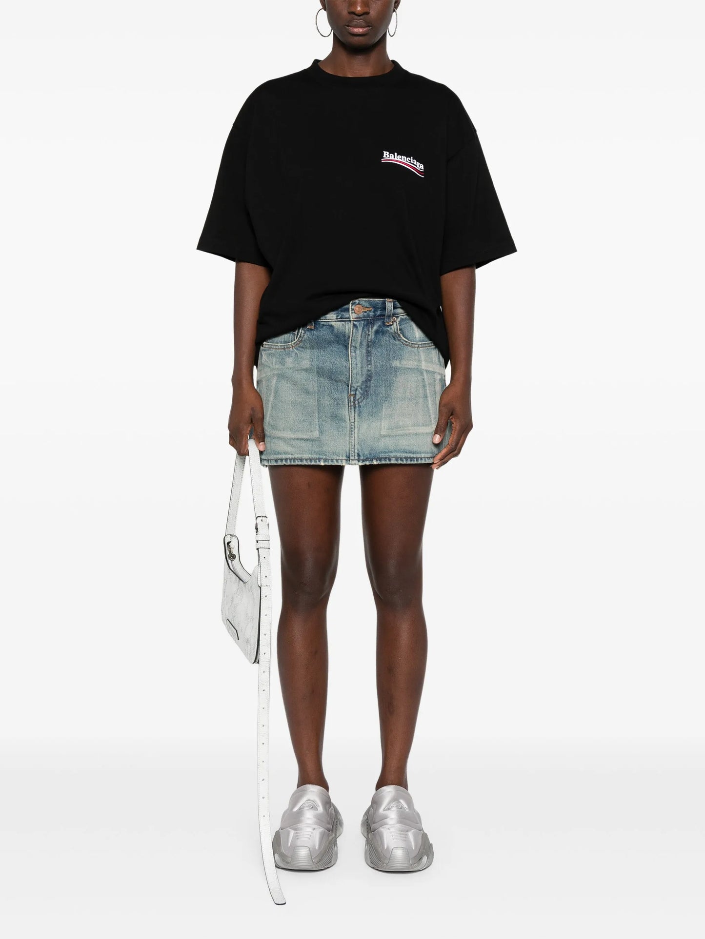 distressed denim skirt