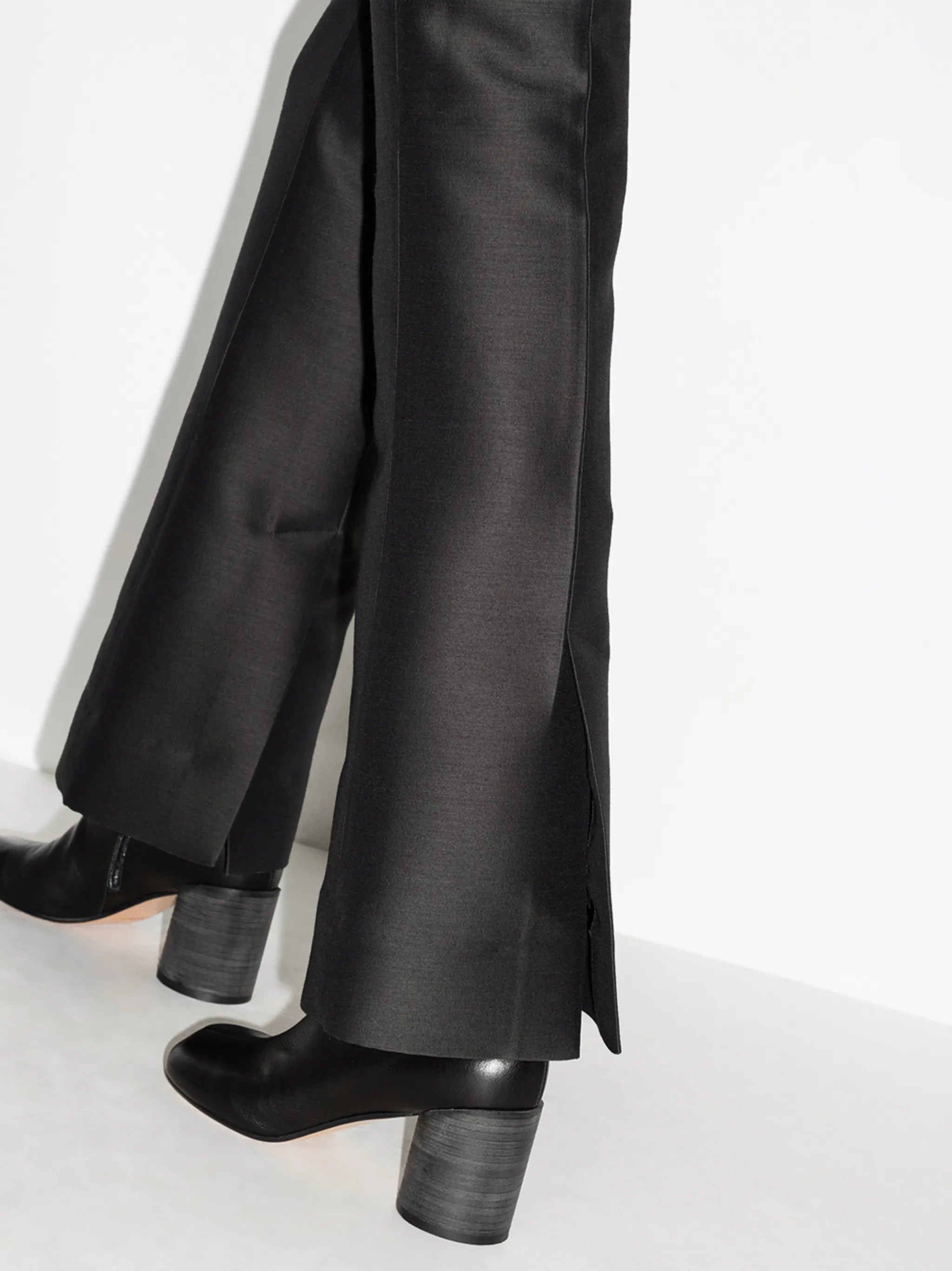 high-rise slim-fit trousers