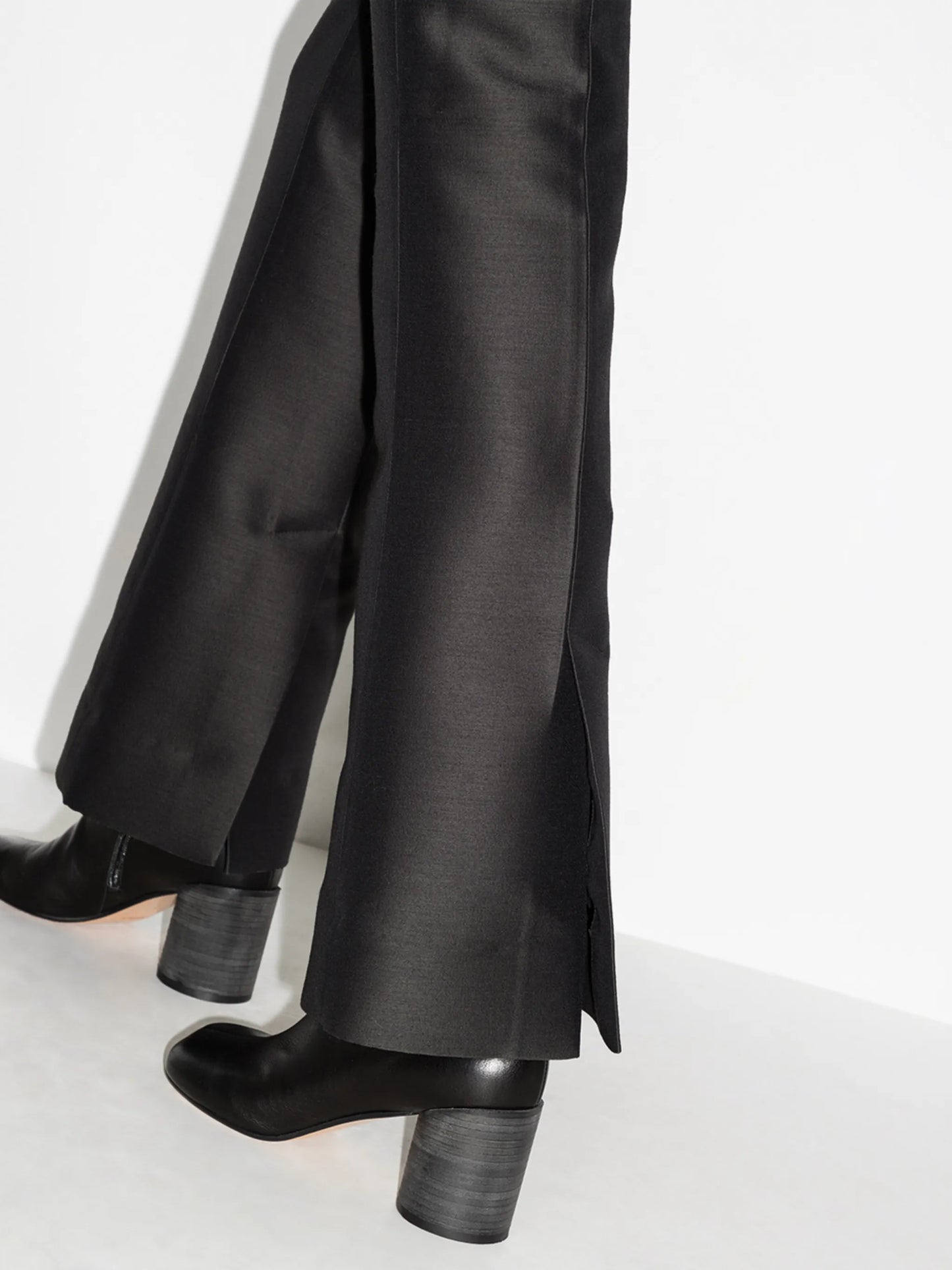 high-rise slim-fit trousers