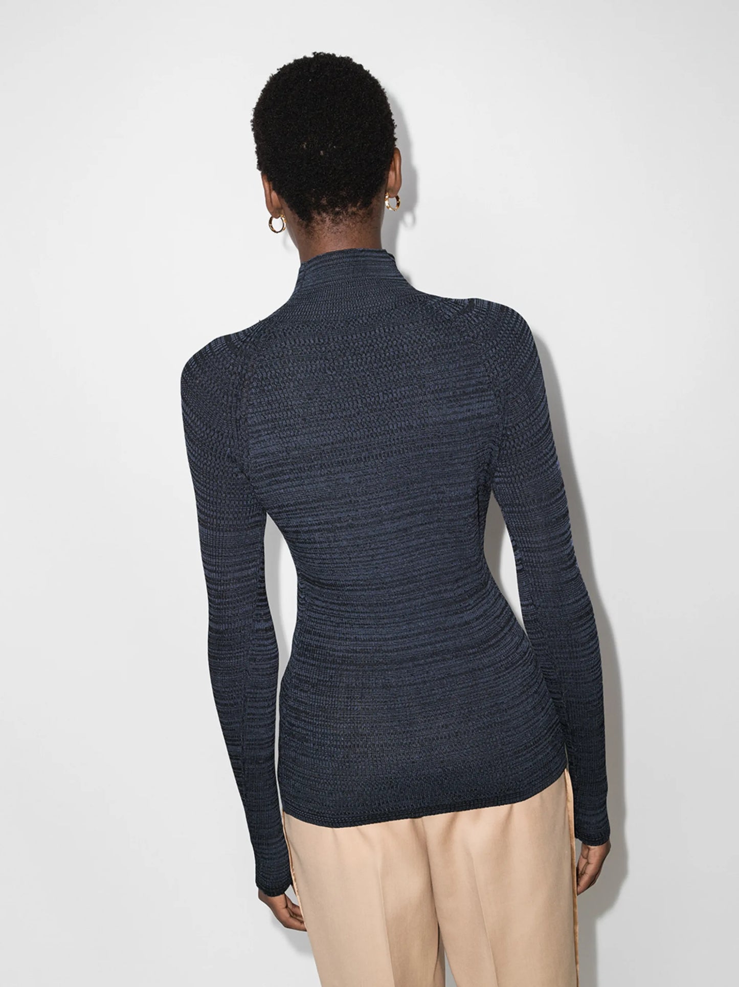 ribbed high-neck jumper