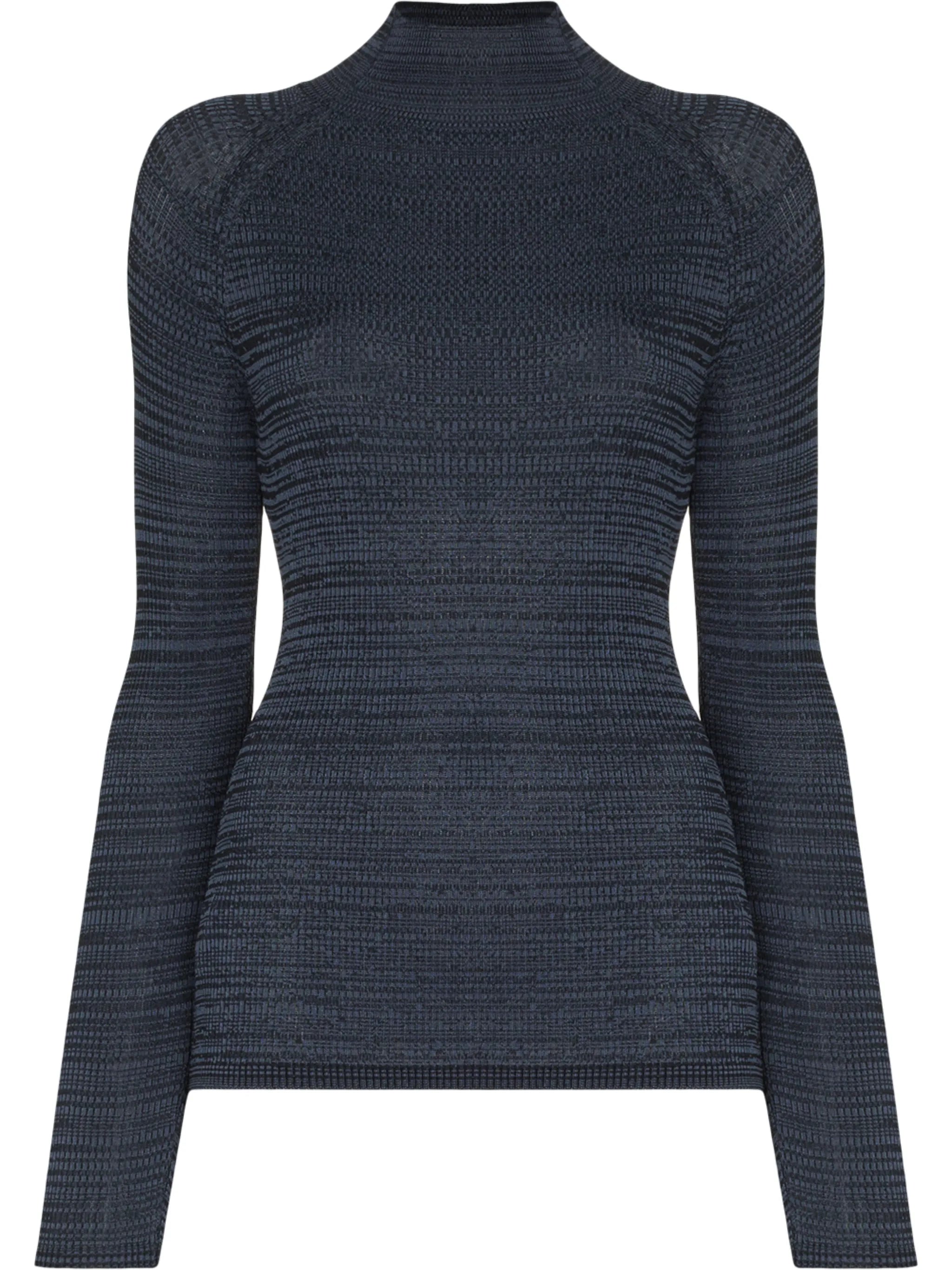 ribbed high-neck jumper