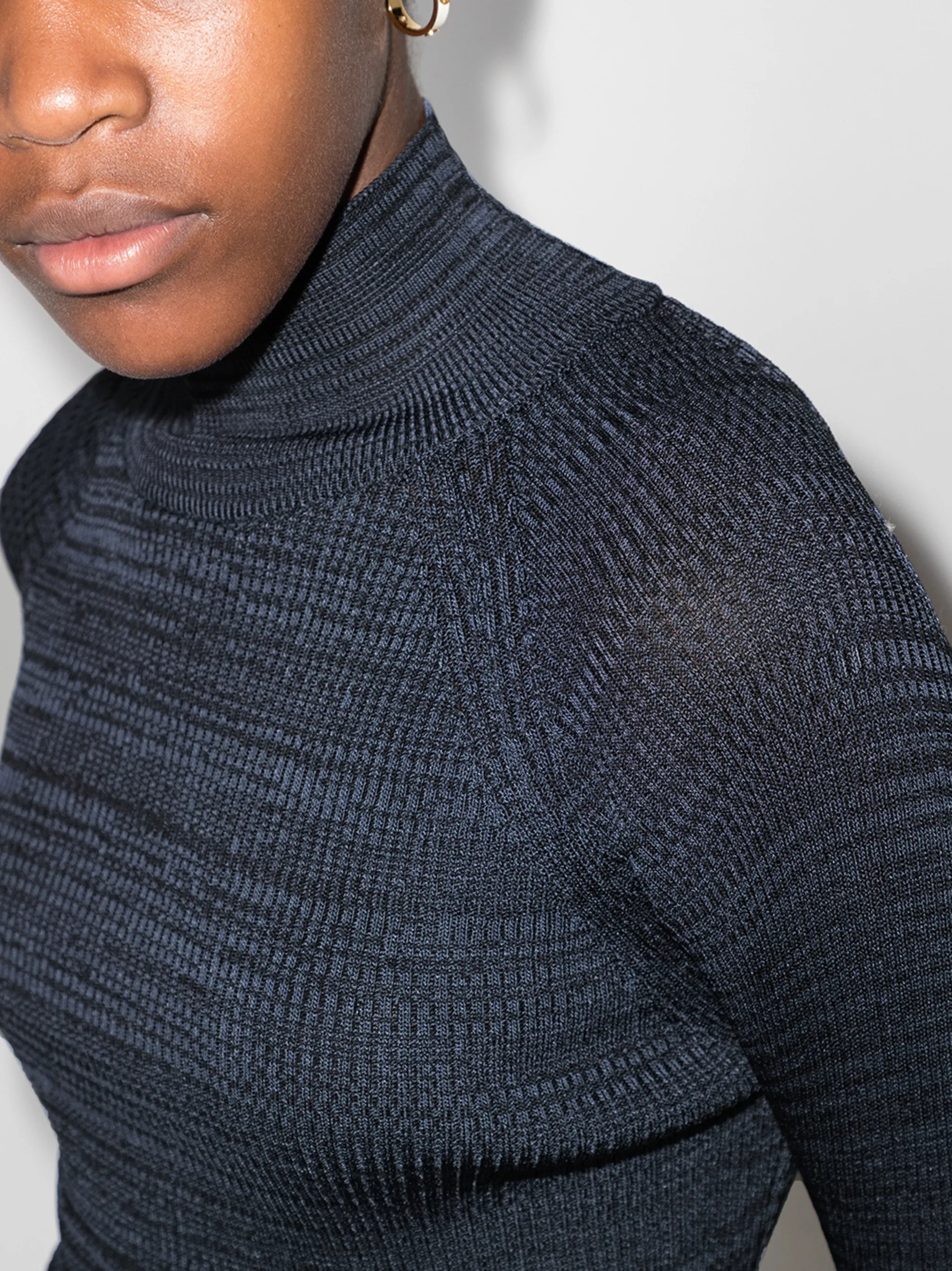 ribbed high-neck jumper