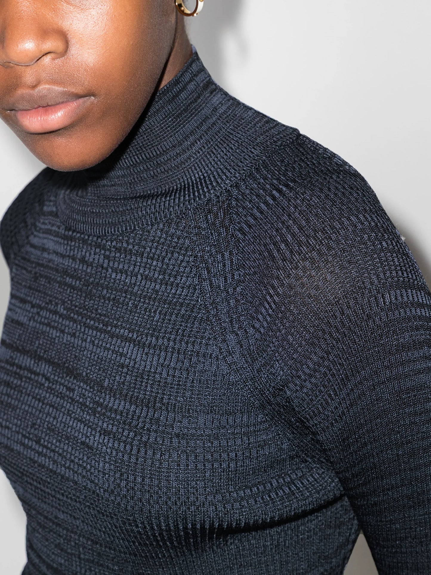 ribbed high-neck jumper