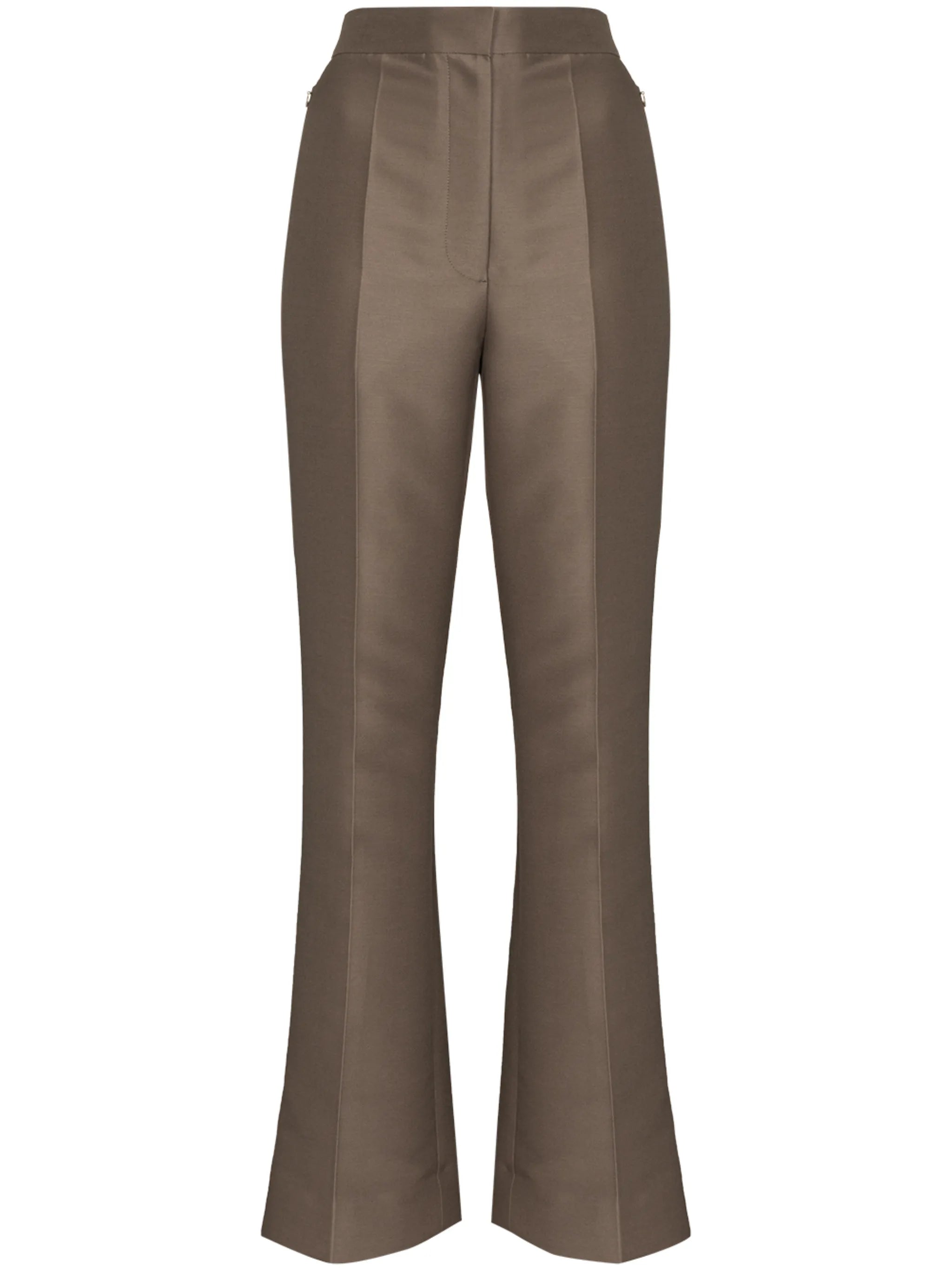high-rise slim-fit trousers