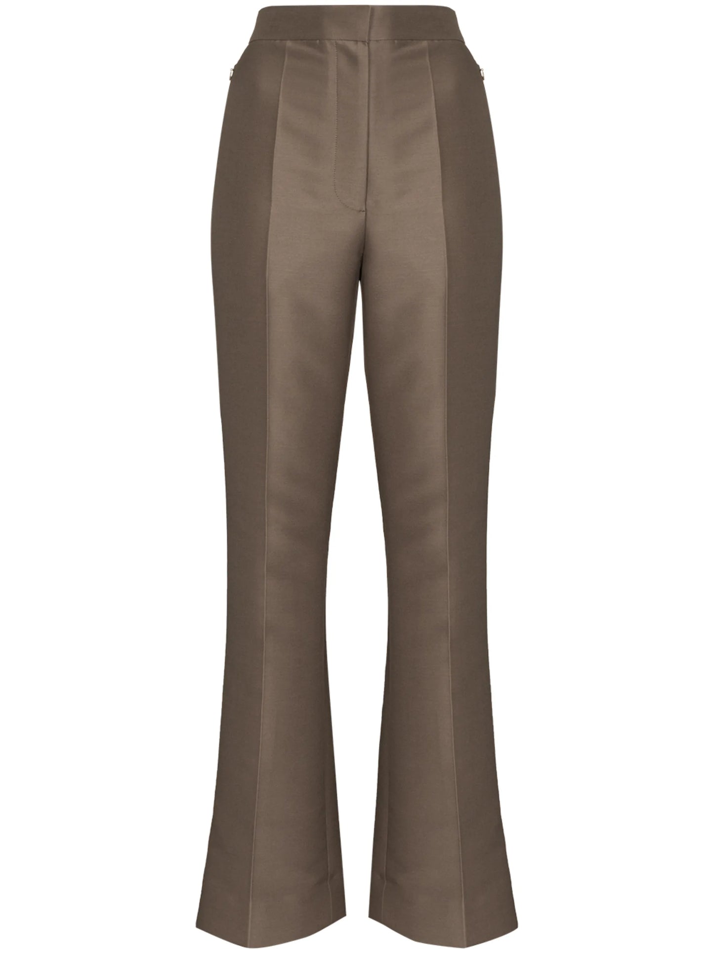 high-rise slim-fit trousers