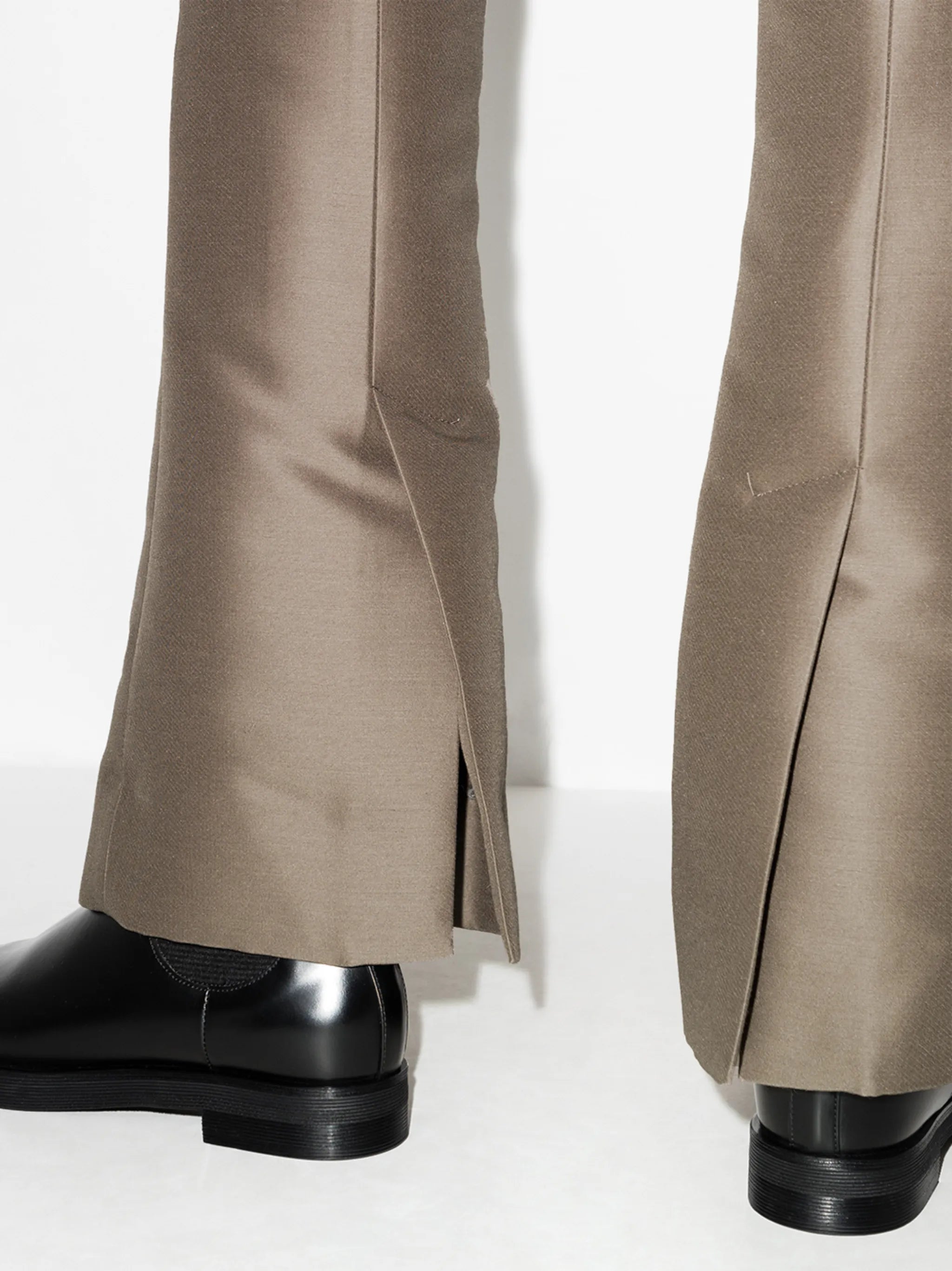 high-rise slim-fit trousers