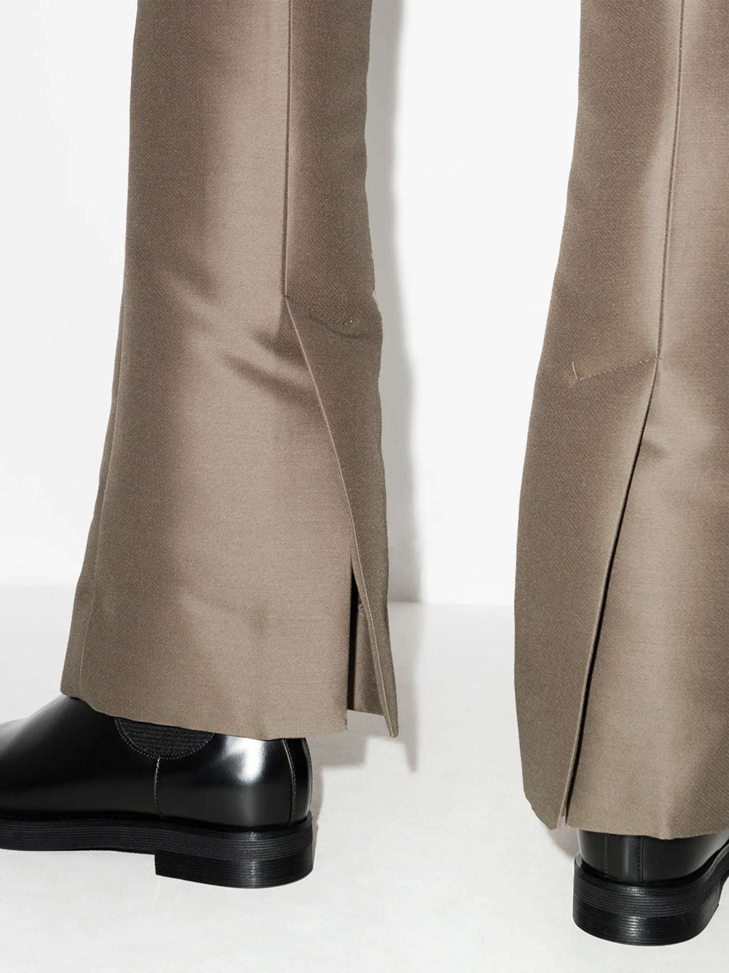 high-rise slim-fit trousers