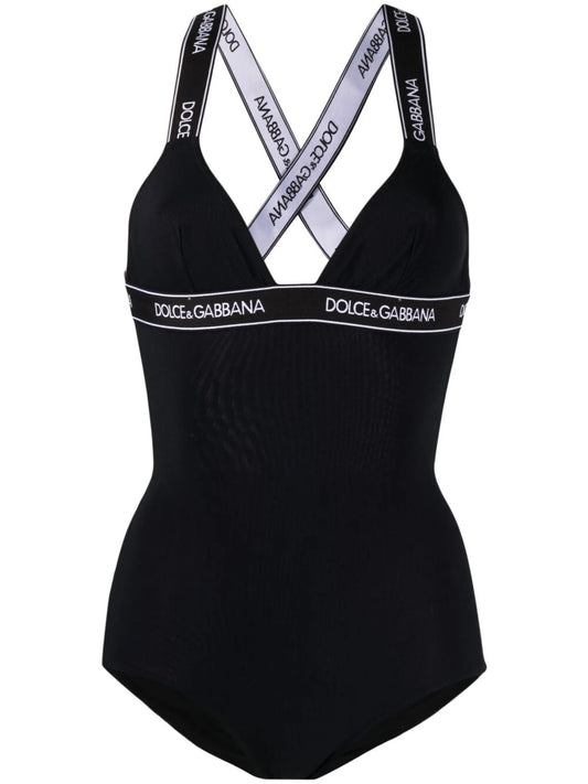 logo trim swimsuit