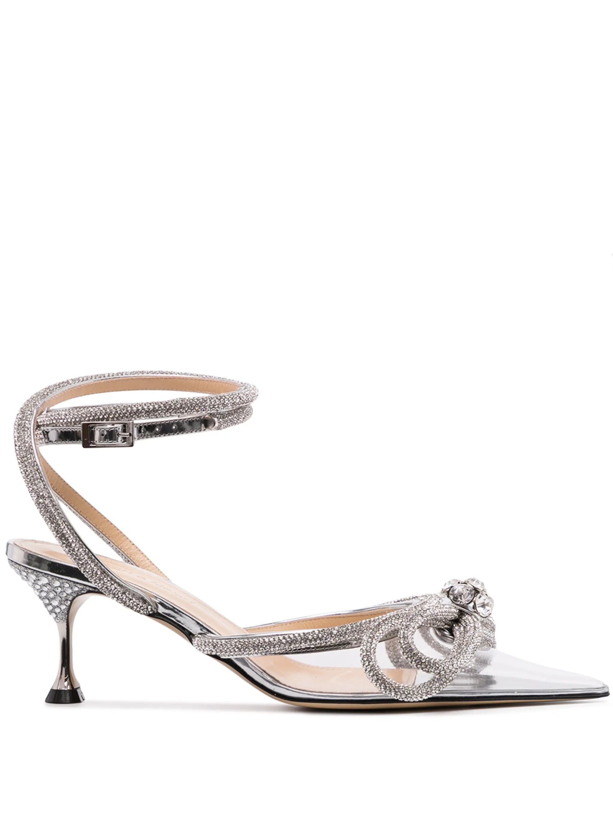 crystal-embellished low-heel pumps