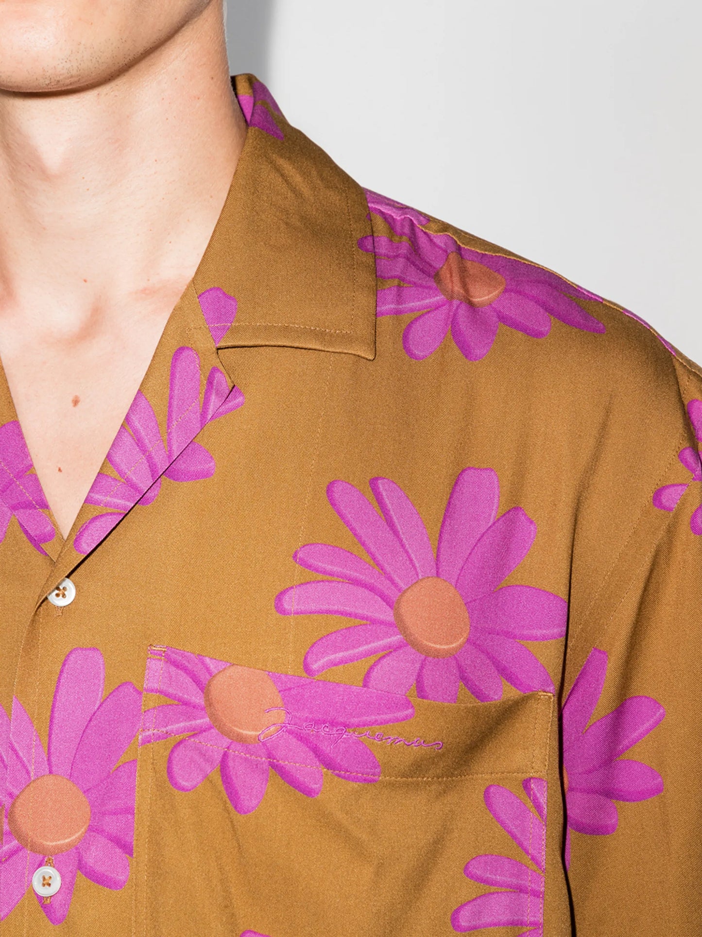 Jean floral-print shirt