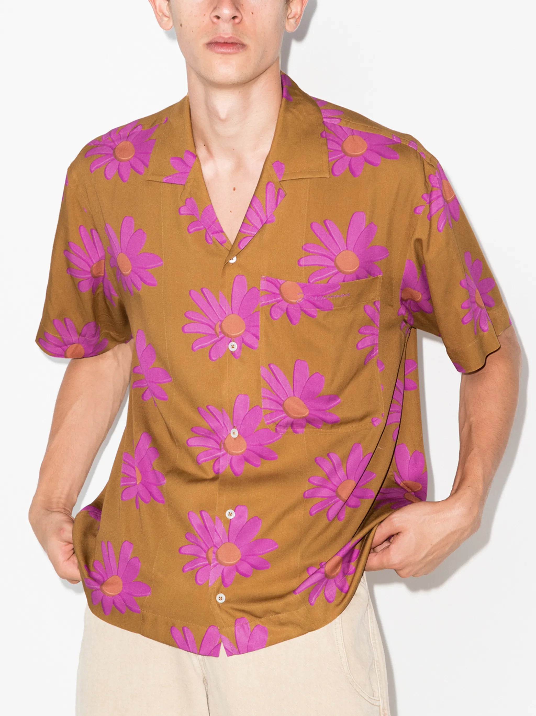 Jean floral-print shirt