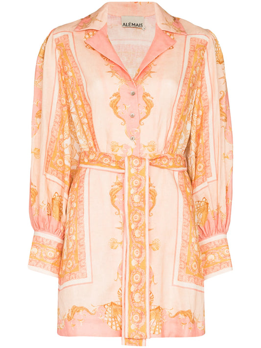 Ursula scarf-print minidress