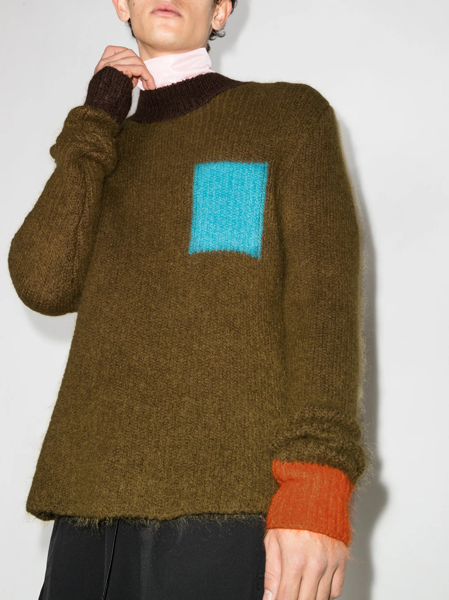 colourblock ribbed jumper