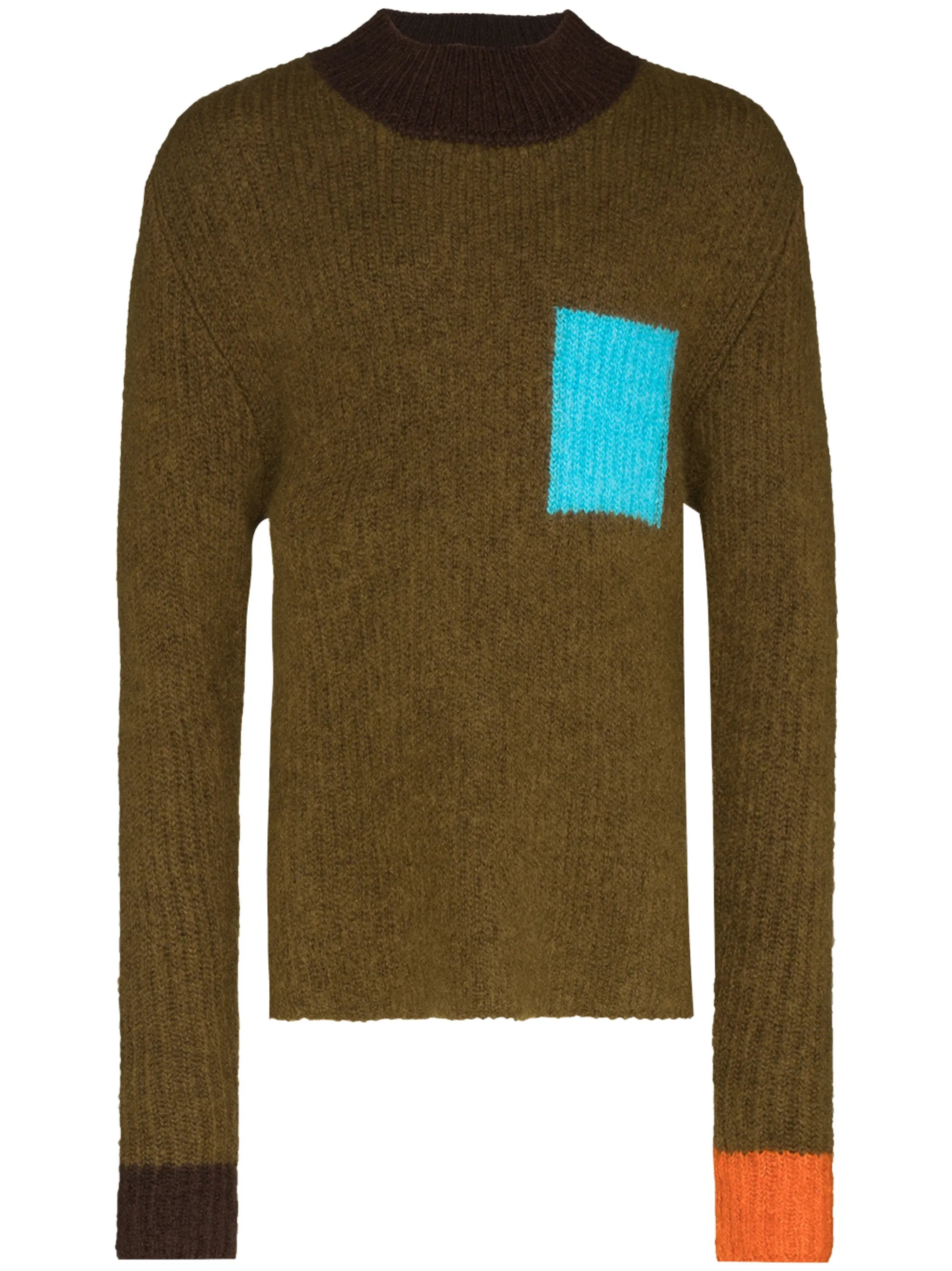 colourblock ribbed jumper