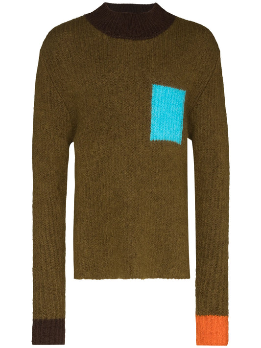 colourblock ribbed jumper