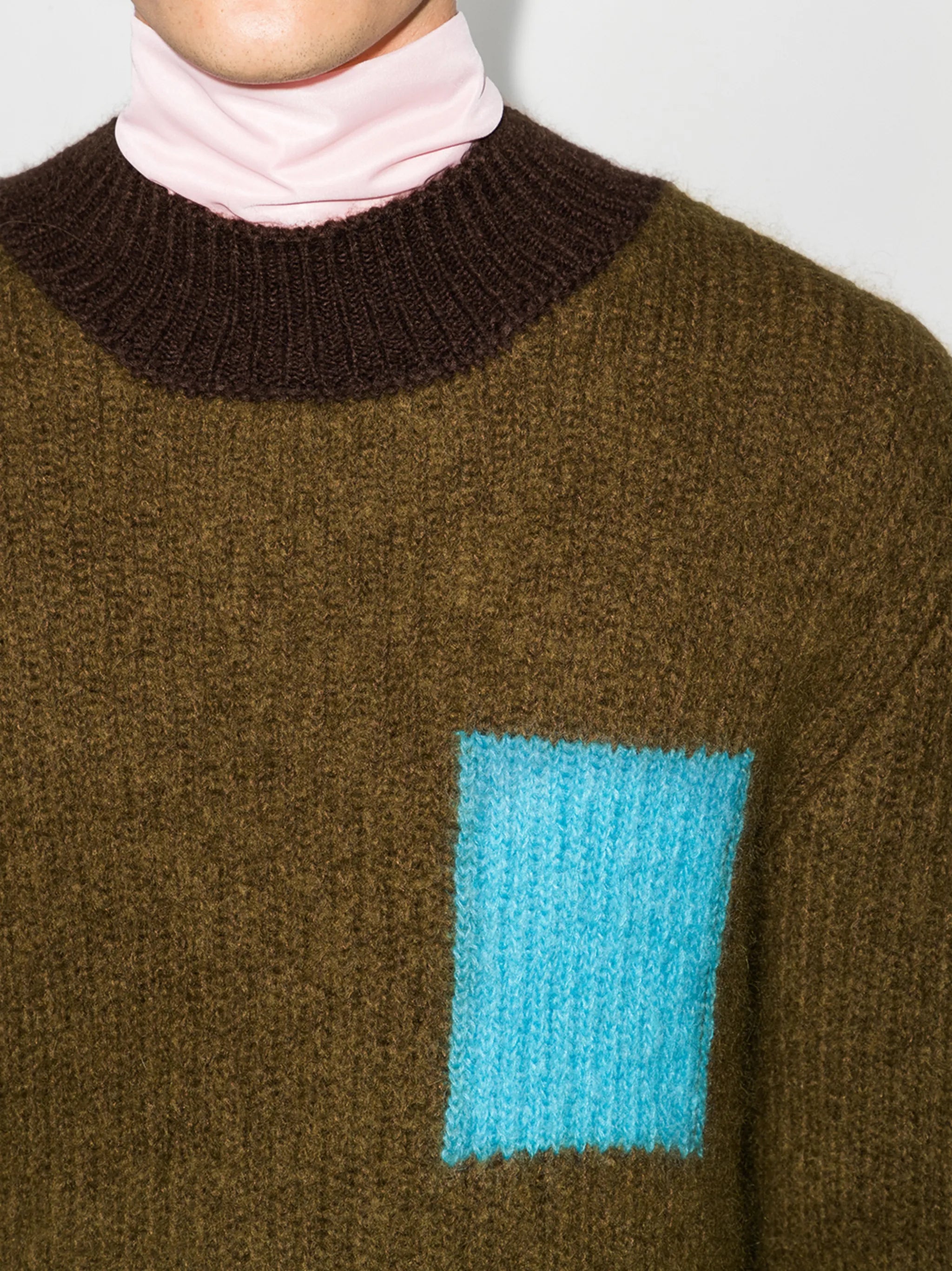 colourblock ribbed jumper